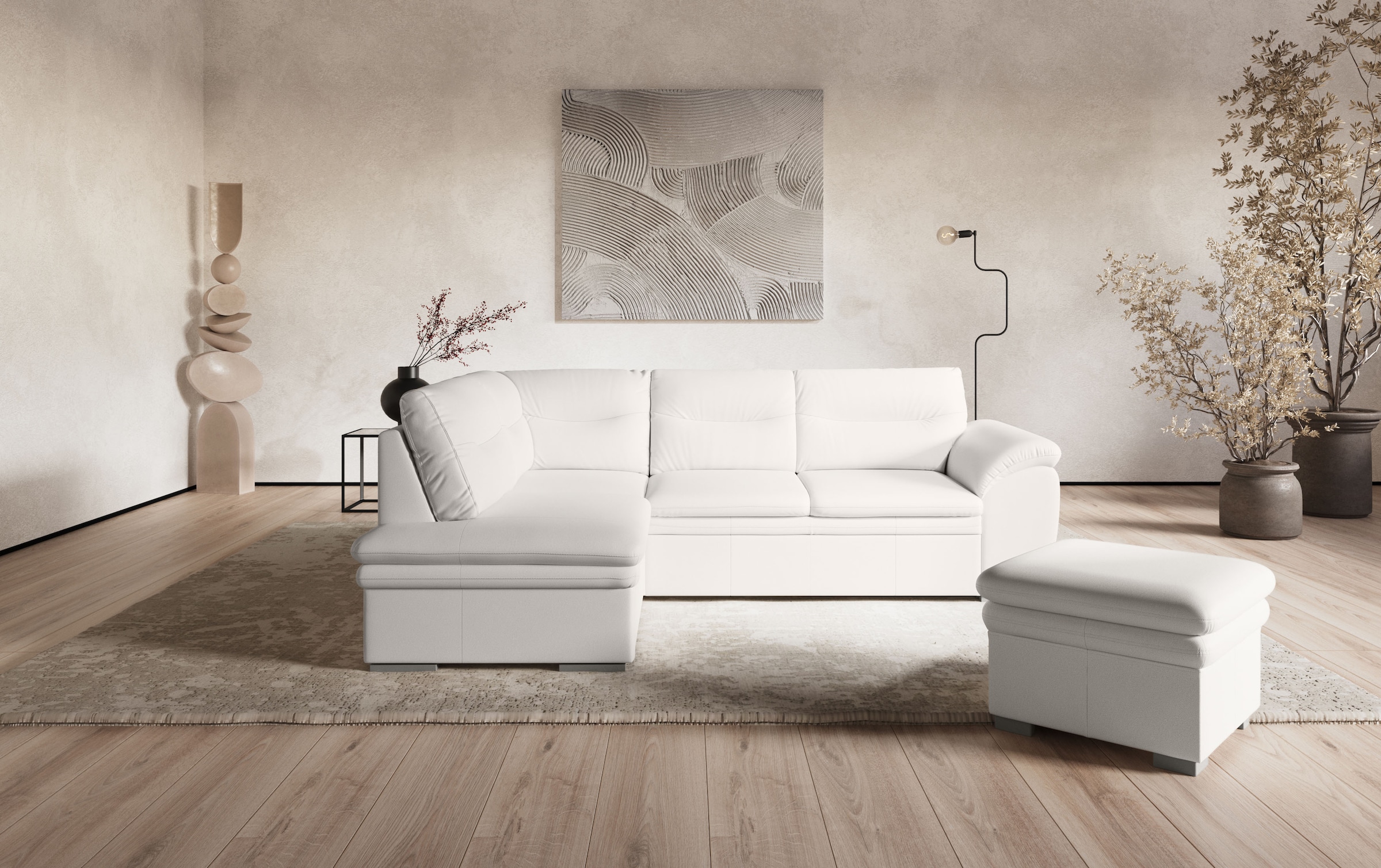 COTTA Ecksofa »Leandra L-Form«, wahlweise mit Bettfunktion & Bettkasten günstig online kaufen