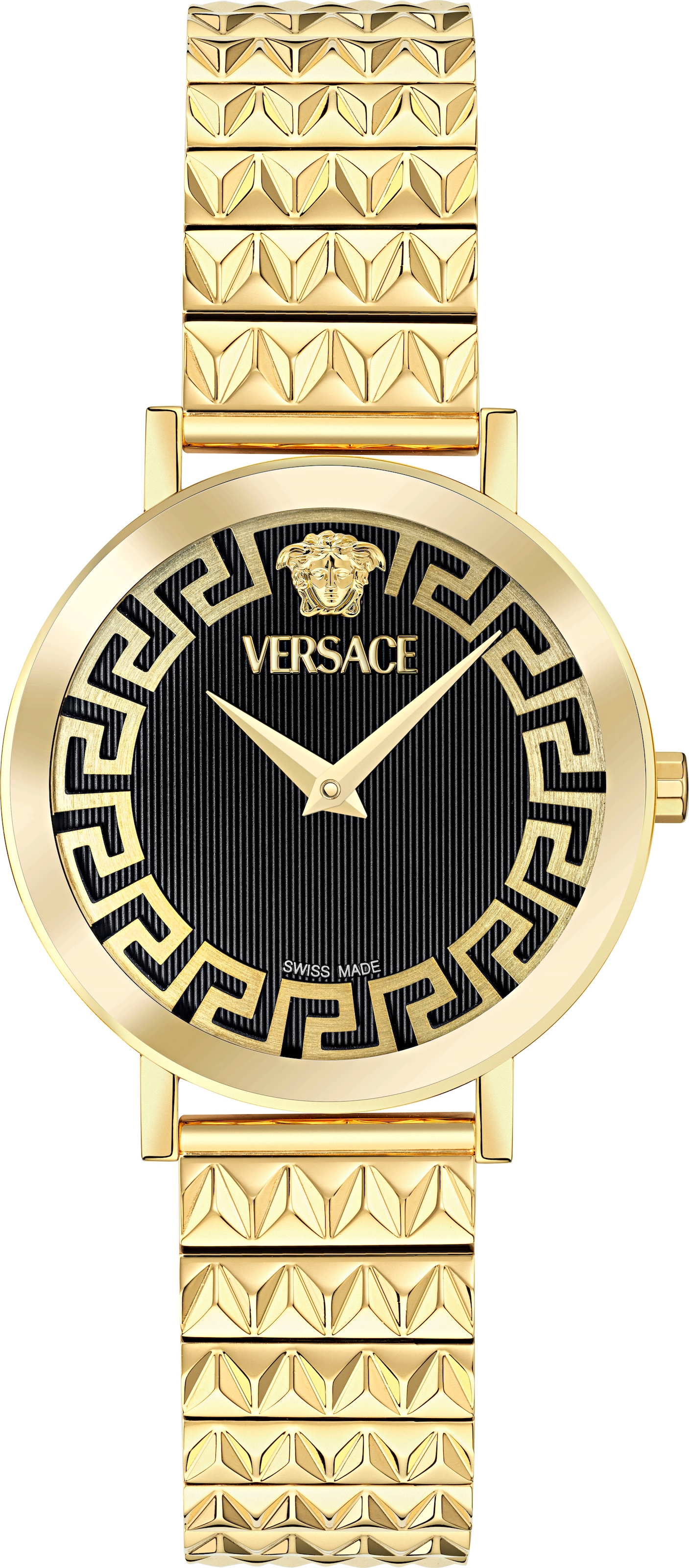 Versace Quarzuhr »Versace Daedalus« Armbanduhr, Damenuhr, Swiss Made, Edelstahlarmband, Analog, Saphirglas