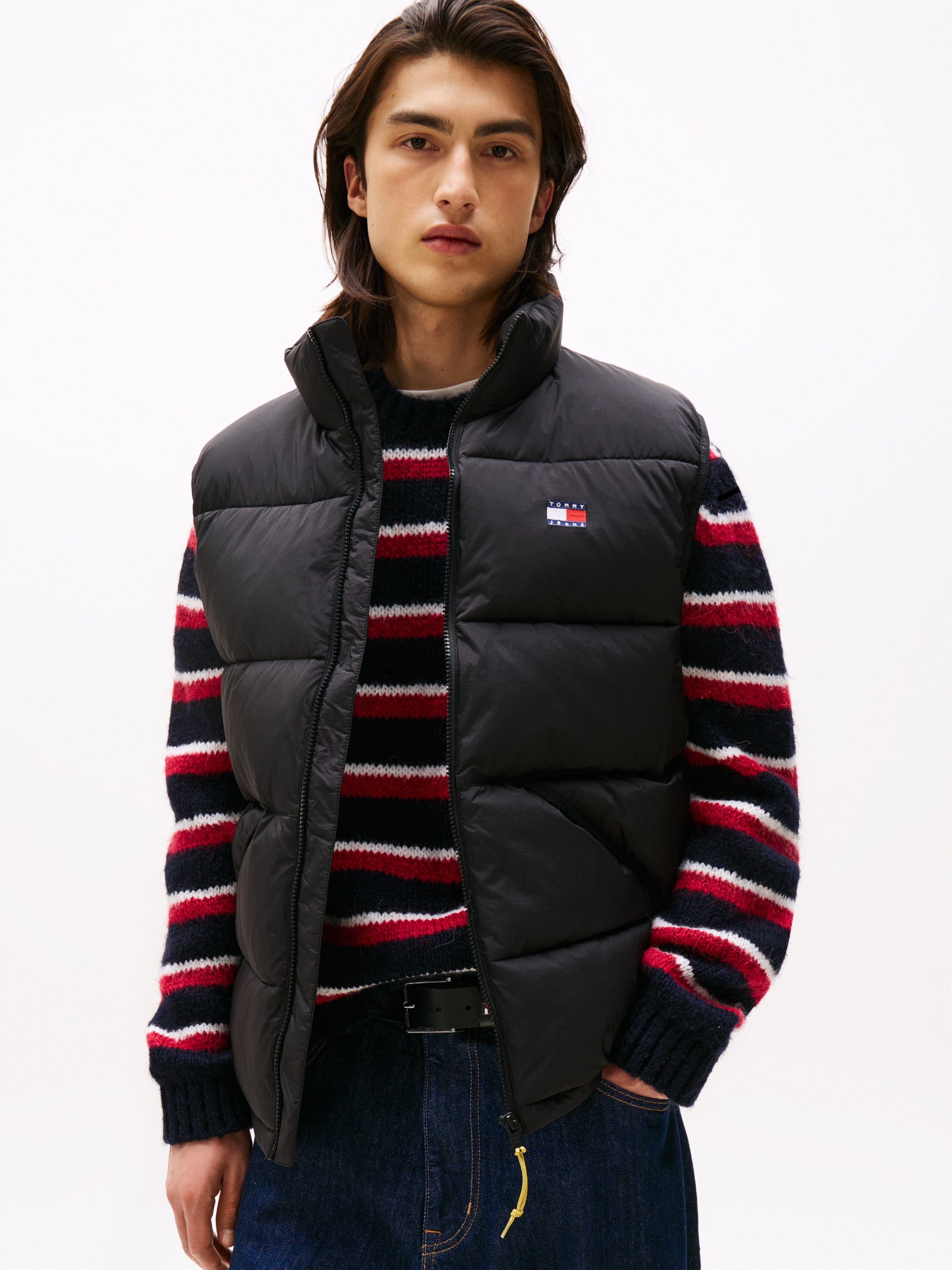 TOMMY JEANS Steppweste »TJM VAIL PUFFER VEST« Steppweste Gefüttert Outdoorjacke mit Stehkragen, relaxed fit Black XL XL Pufferweste von Tommy Jeans