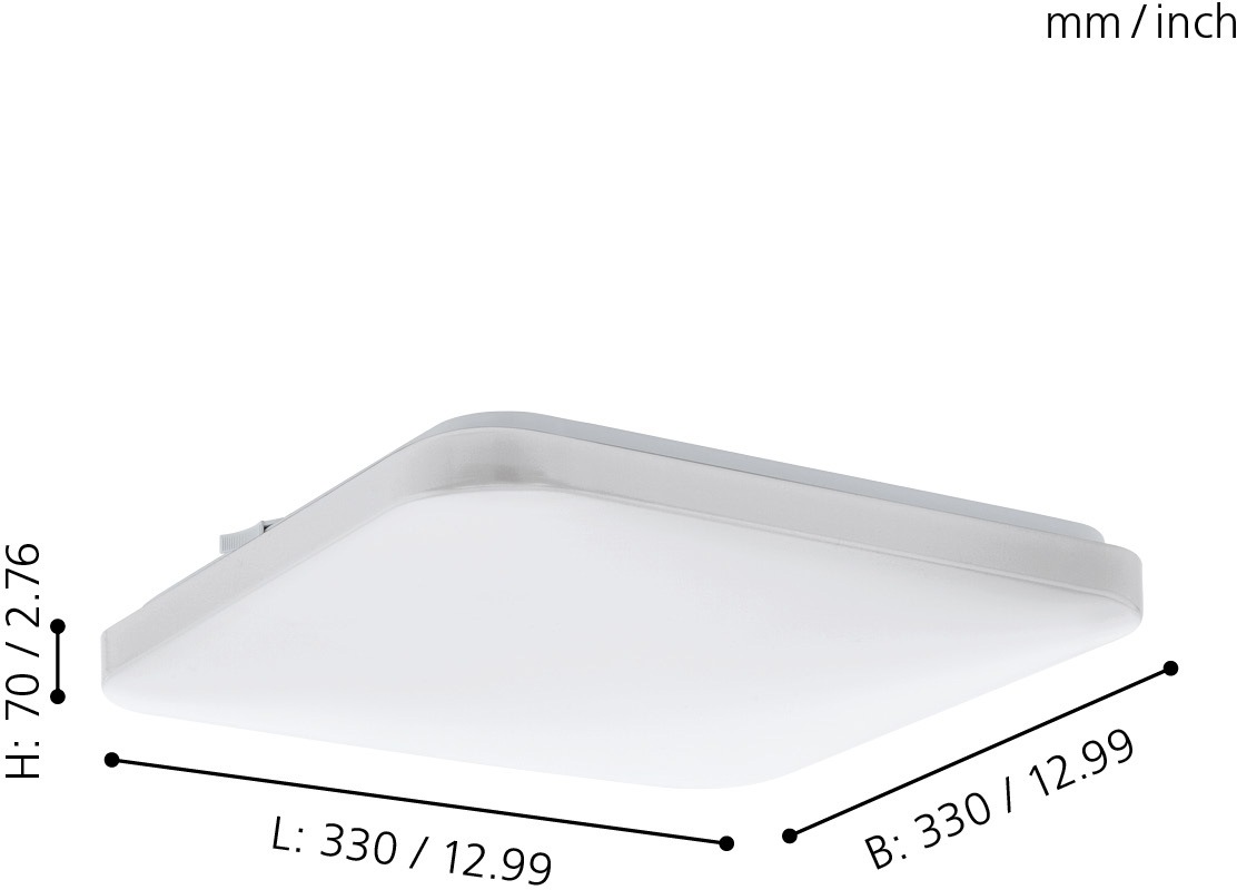 EGLO Deckenleuchte »FRANIA«, LED-Board, Warmweiß, weiß / L33 x H7 x B33 cm günstig online kaufen