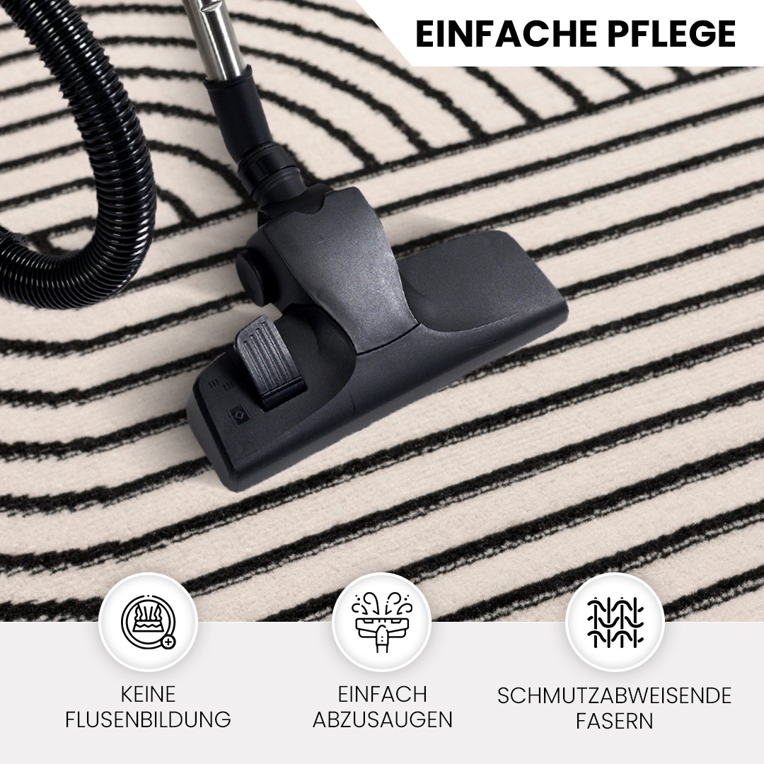 Livabliss Teppich »DEHLI« rechteckig 11 mm Höhe Skandinavischer Teppich, Moderner Kurzflor Boho-Wohnzimmerteppich