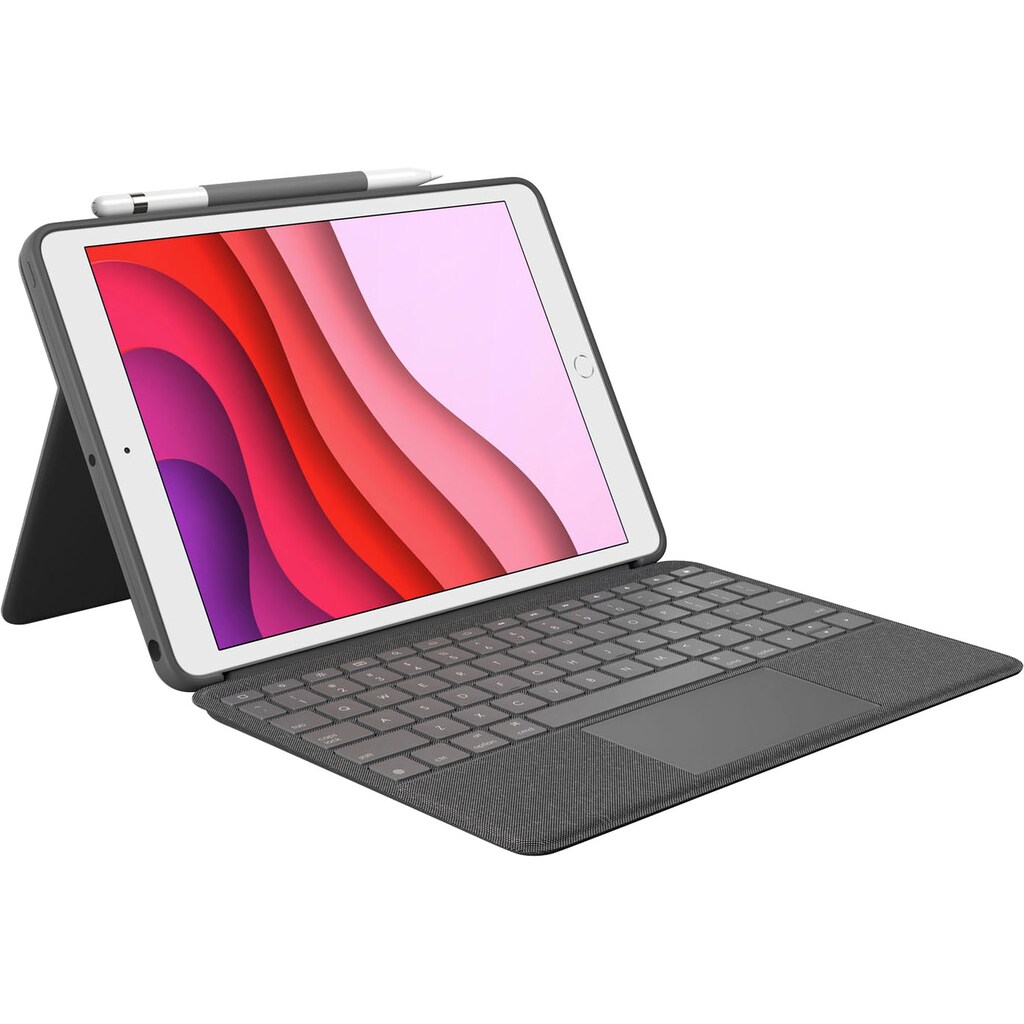 Logitech ergonomische Tastatur »Combo Touch Case mit Trackpad für iPad (7., 8. und 9. Generation)«, (Touchpad)