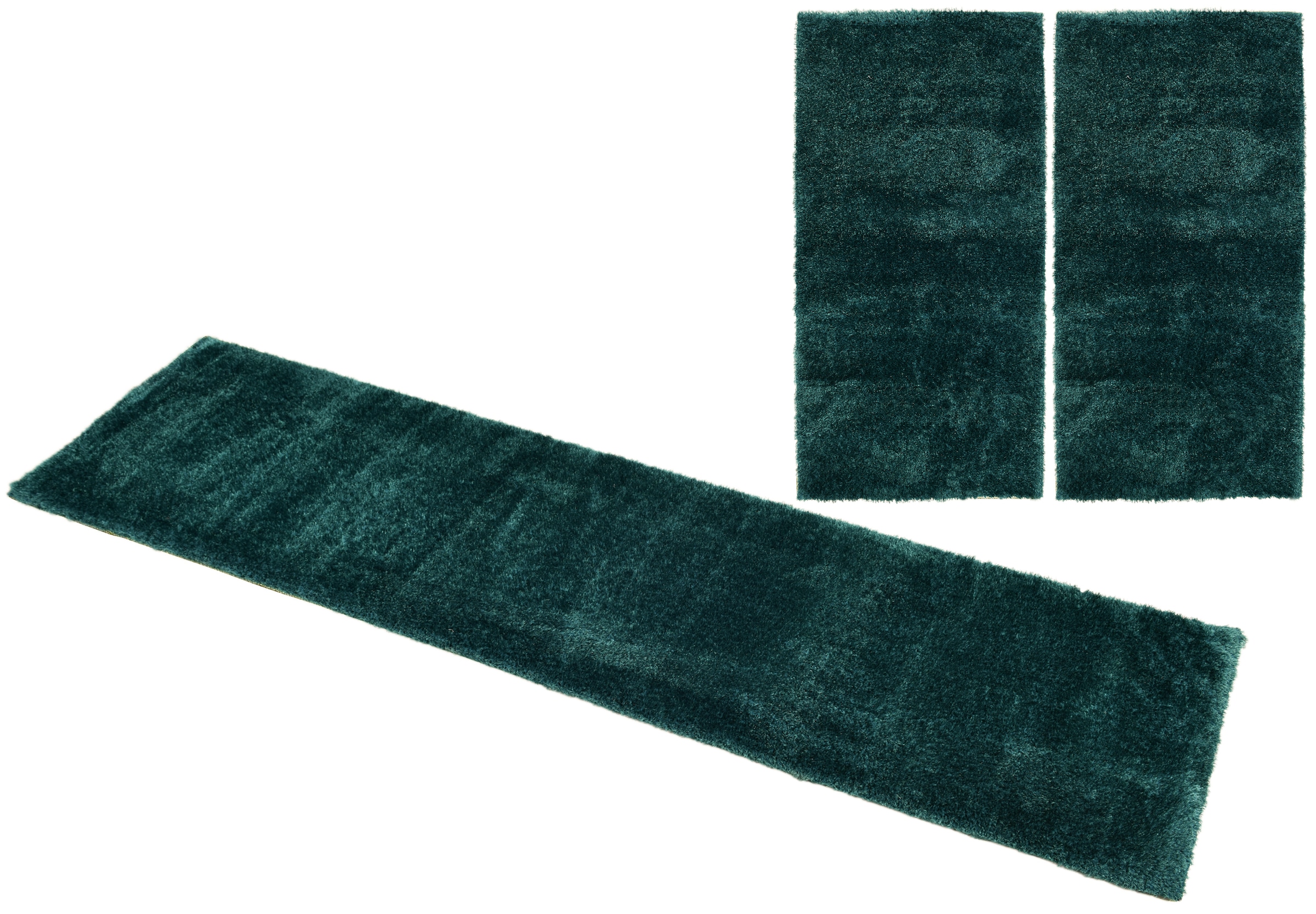 my home Bettumrandung »Malin«, (3 tlg.), Hochflor, Shaggy, Uni-Farben, leic günstig online kaufen
