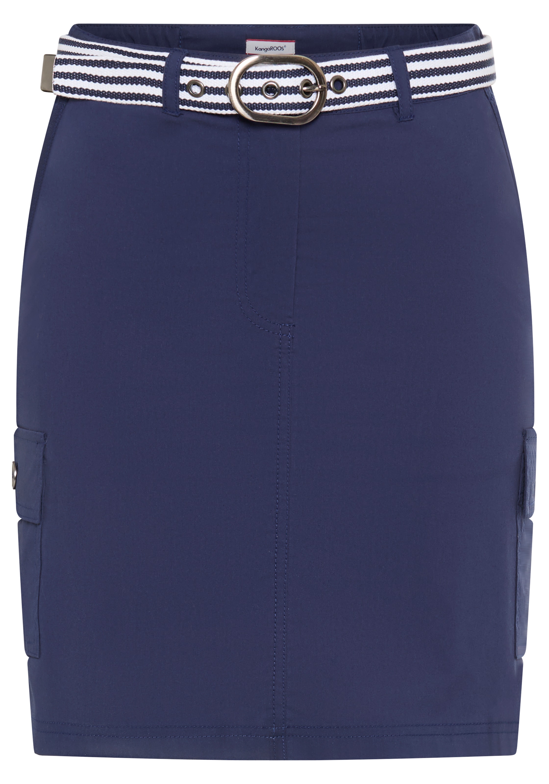 KangaROOS Cargorock mit Gürtel, kniefrei, aus Popeline, mit Eingrifftaschen