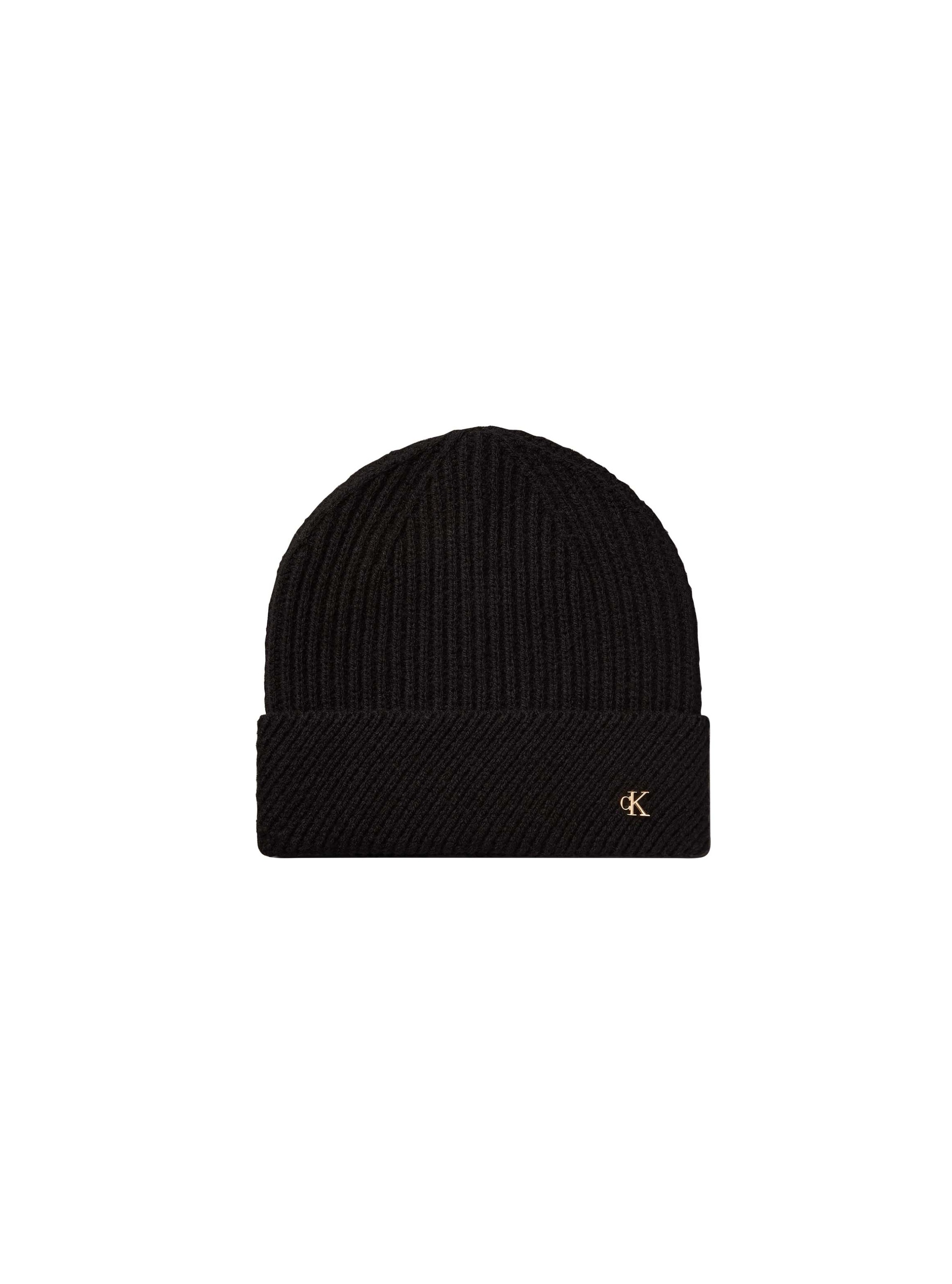 Calvin Klein Beanie »CK METAL WOOL SLANTED RIB BEANIE« Regular fit mit Markenlabel