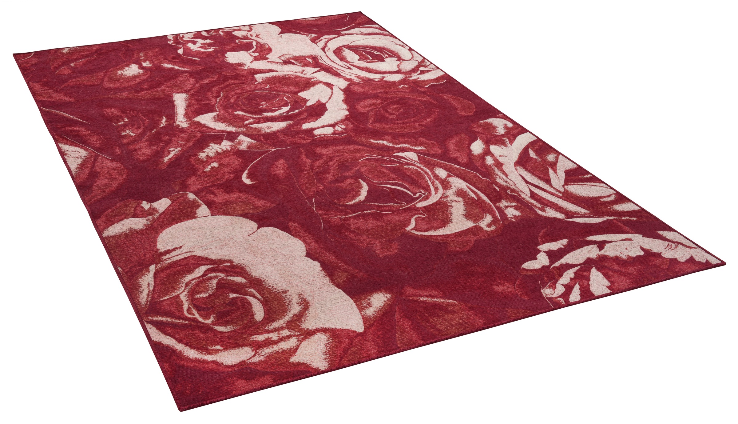 THEKO Teppich »Flomi Rose«, rechteckig, 4 mm Höhe, Flachgewebe, ideal im Wohnzimmer & Schlafzimmer