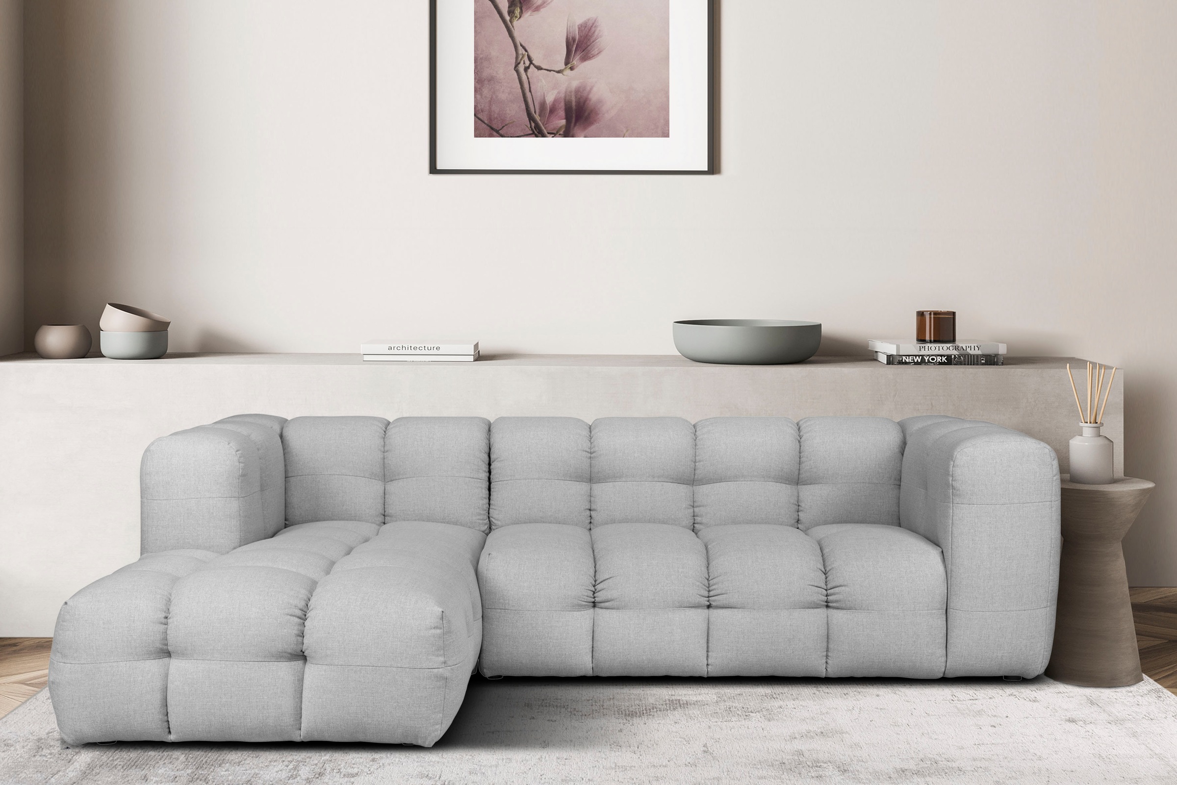 LeGer Home by Lena Gercke Ecksofa »TALISHA L-Form Designersofa, moderne Steppung, B/T/H: 276/178/75 cm«, aufwendig gepolstert, hoher Sitzkomfort