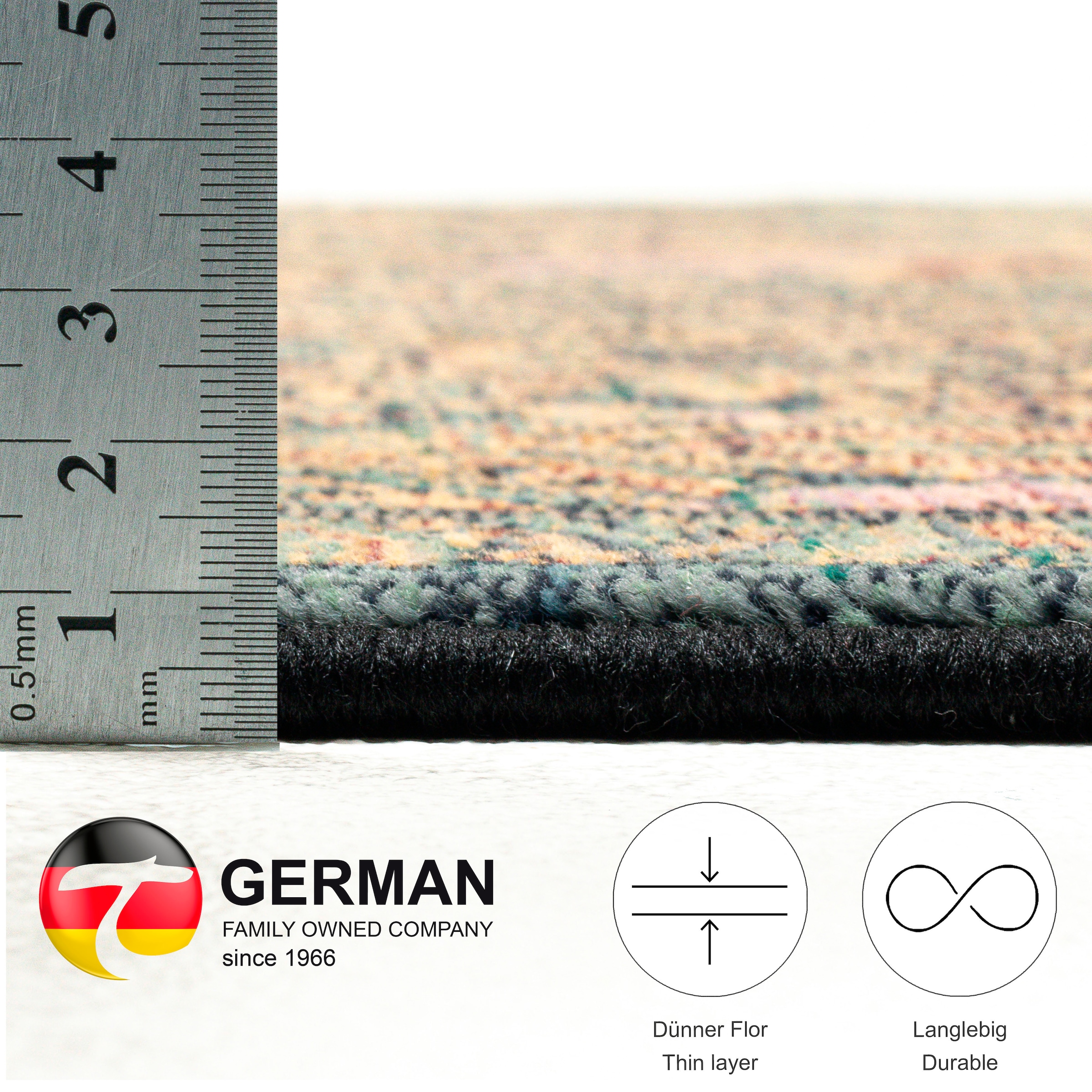 THEKO Teppich »Gabiro 739«, rechteckig, 10 mm Höhe, Kurzflor, Ornamente, ideal im Wohnzimmer & Schlafzimmer
