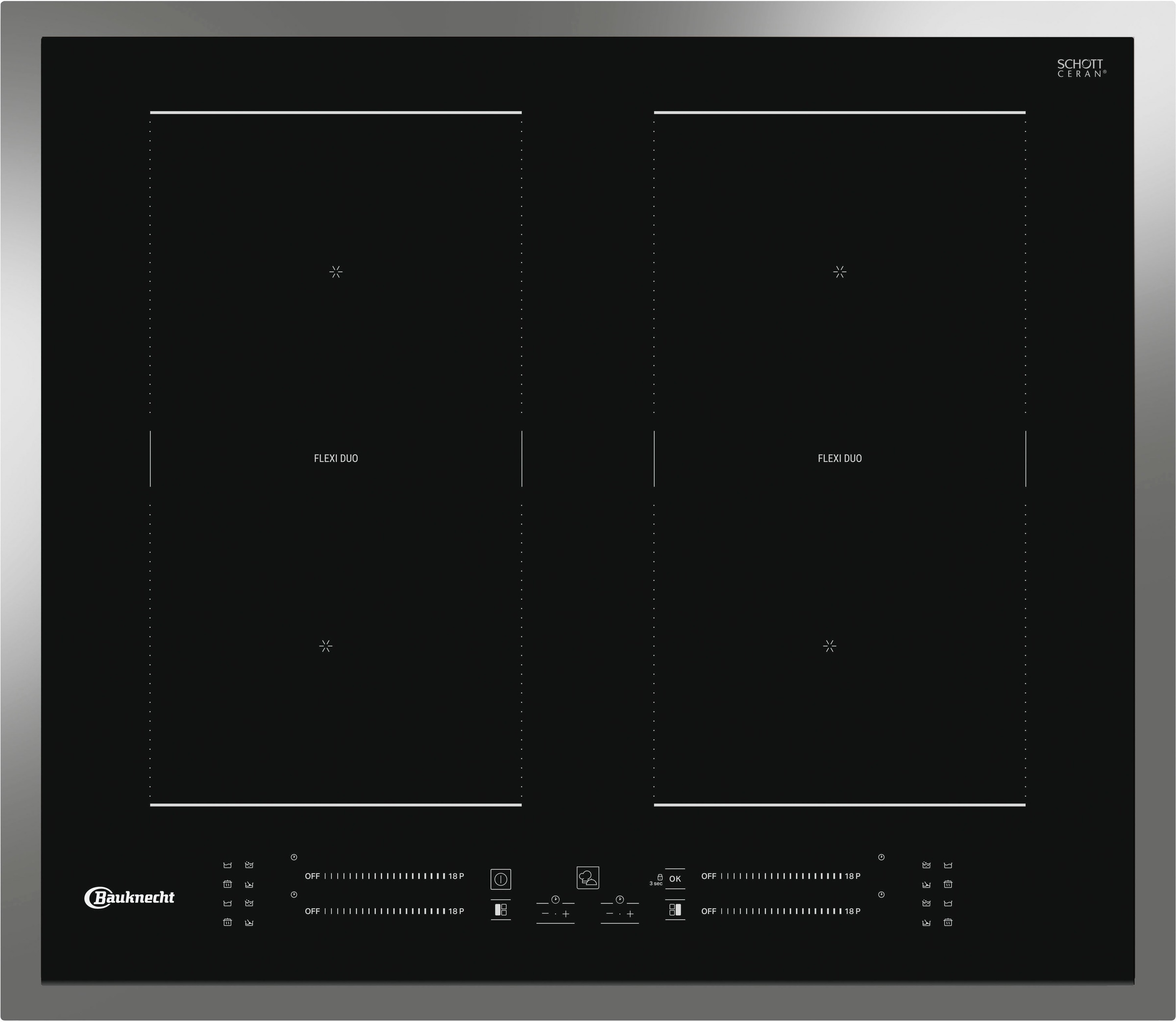 BAUKNECHT Flex-Induktions-Kochfeld von SCHOTT CERAN® »BS 4160C FT«