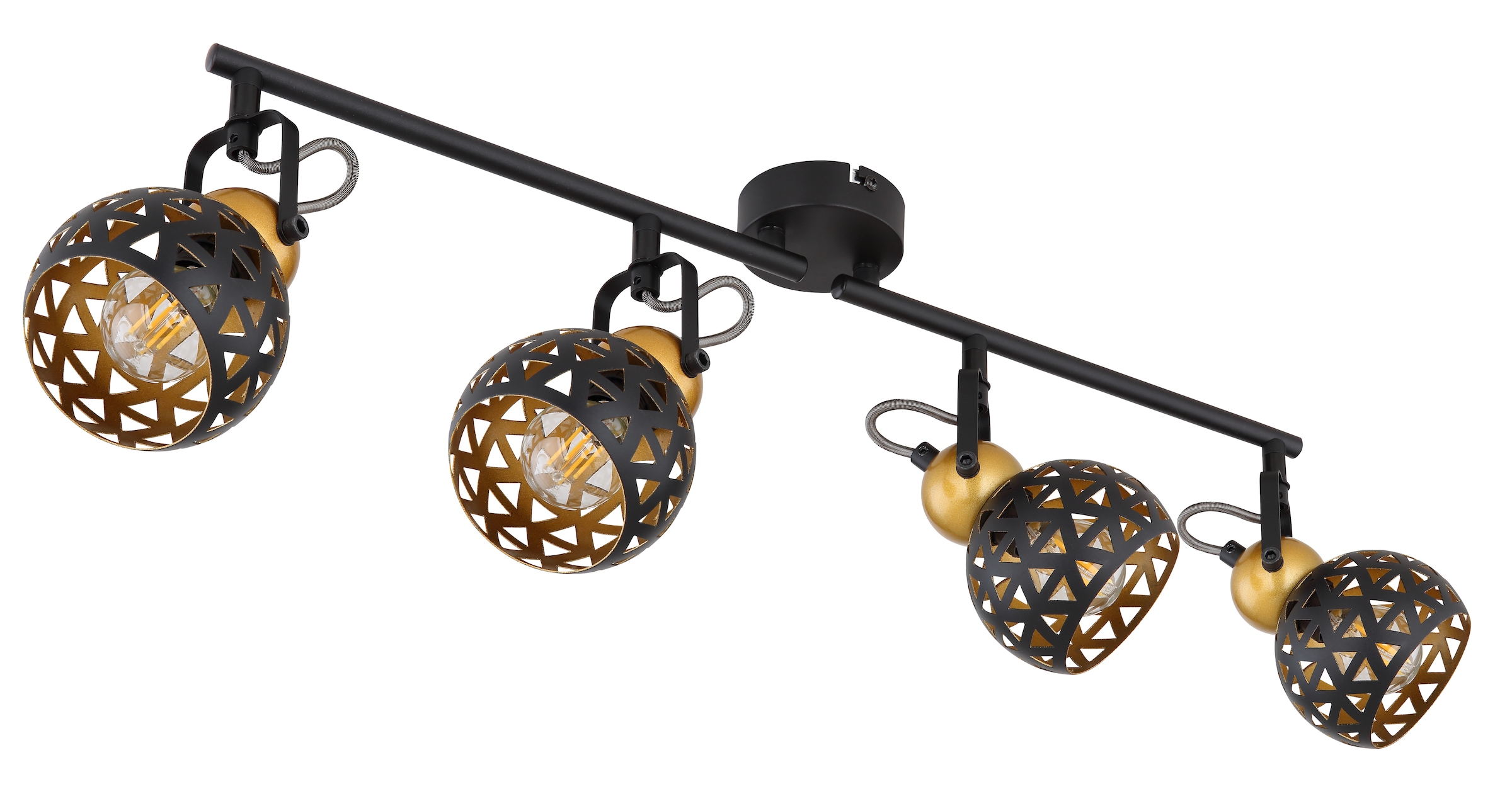 GLOBO LIGHTING Deckenspot »SARRA« E14 1 Stk. Schwarzer Strahler mit Golddekor und Lebensblume-Muster