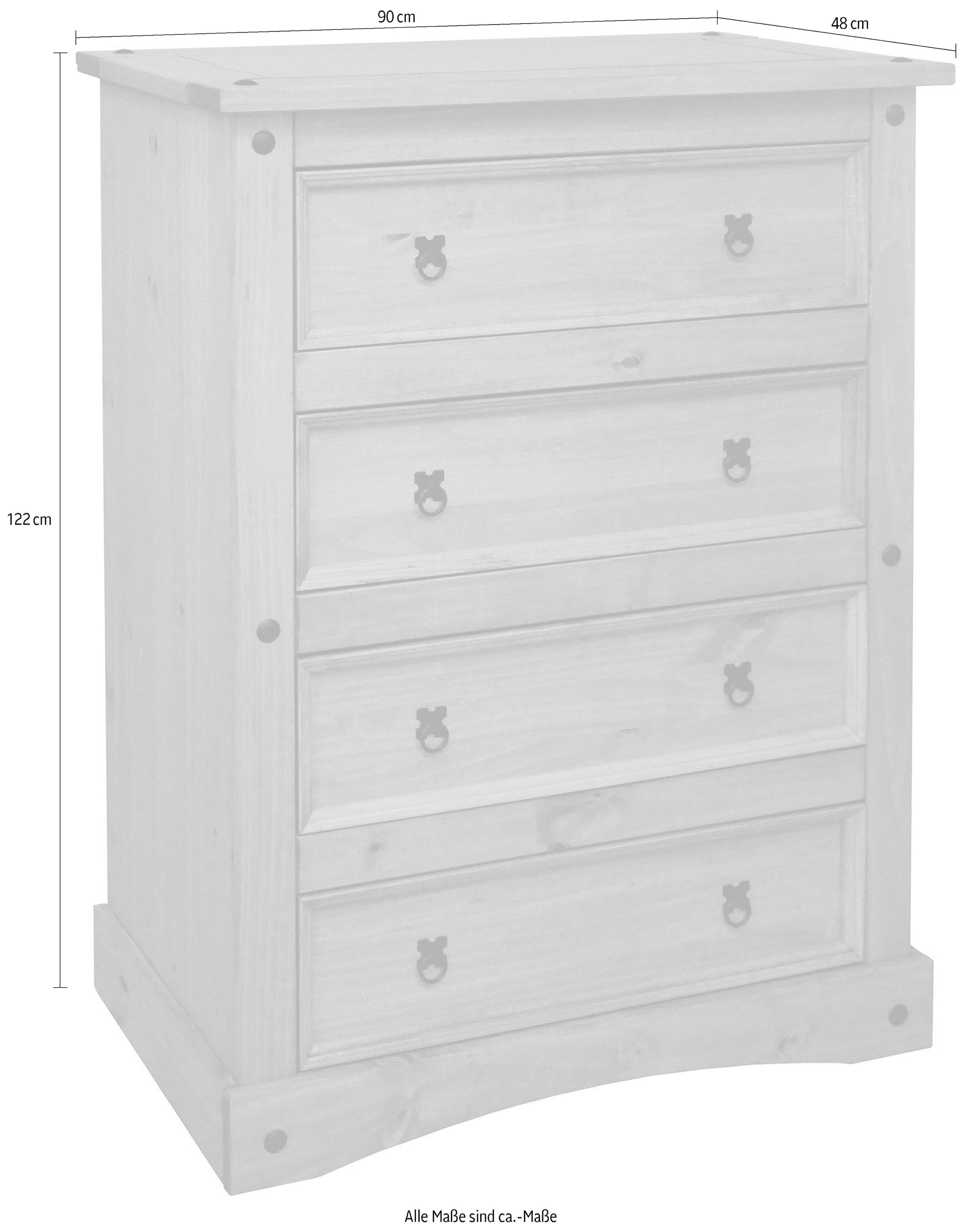 Home affaire Kommode, (1 St.), Holzoberfläche honigfarbend gewachst