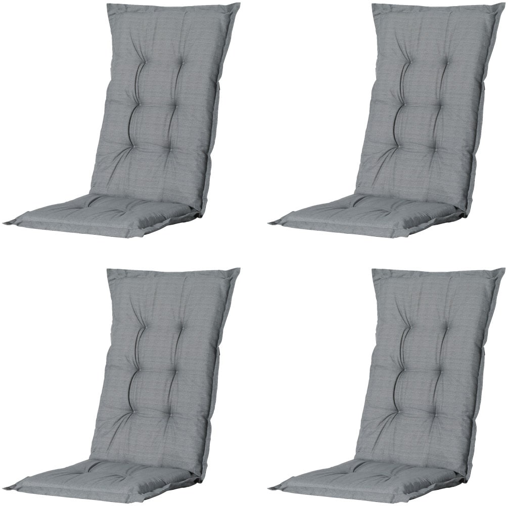 Jardin Garten-Essgruppe »Aruba + Elise« Set, 9 tlg. 4 x Klappsessel graphit, 1 x Tisch graphit, 4 x Auflage grau