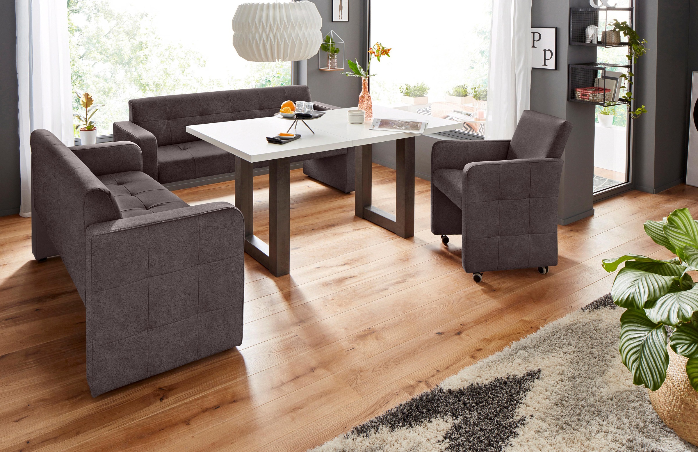 exxpo - sofa fashion Polsterbank »Barista Küchensofa mit Komfortsitzhöhe 49cm«, tolle Detailverarbeitung, frei im Raum stellbar