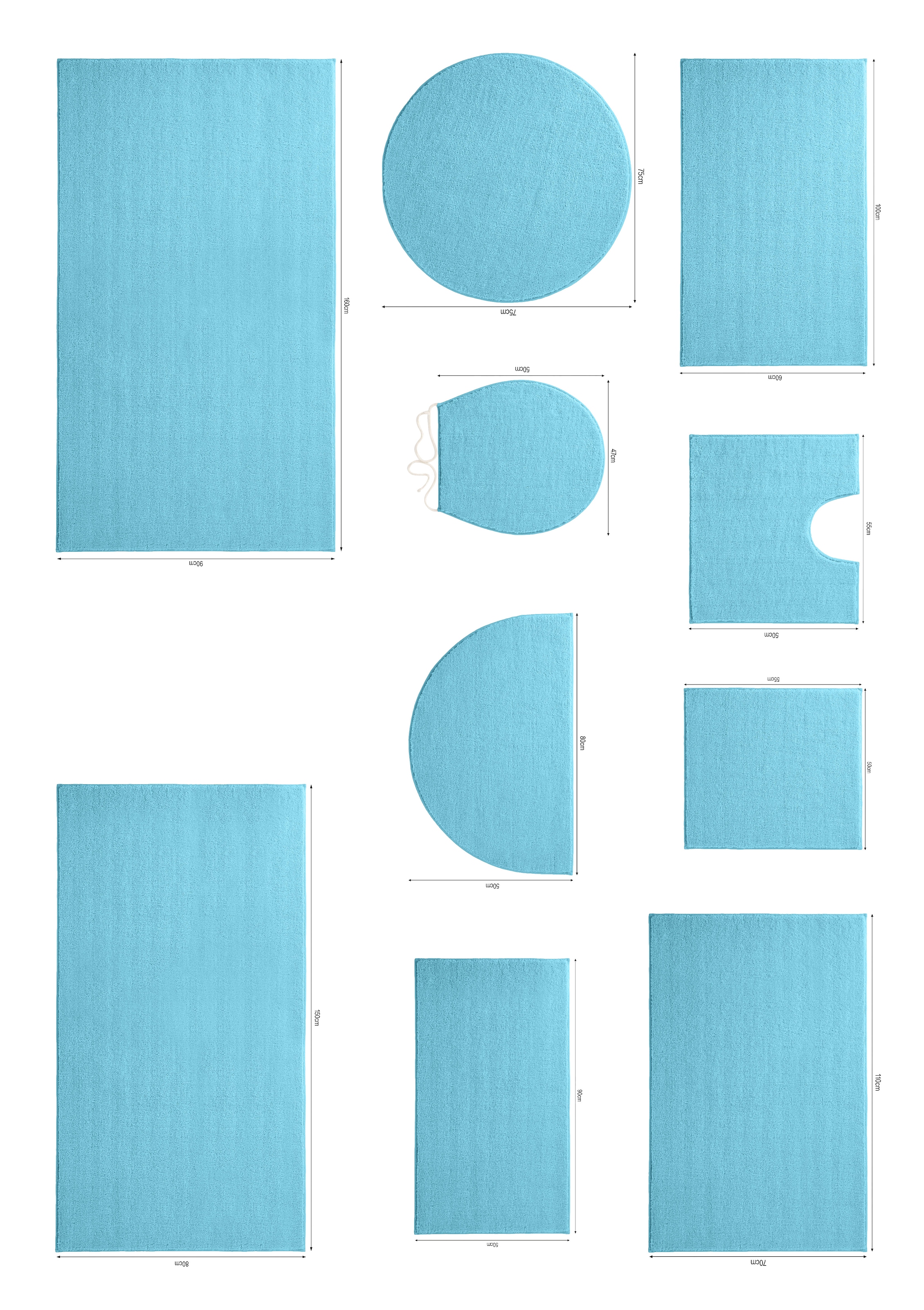 OTTO home Badematte »Vanessa, Badvorleger, Badezimmer Teppich« Höhe 10 mm rutschhemmend beschichtet fußbodenheizungsgeeignet | schnell trocknend | strapazierfähig Badteppich, weiche Haptik, unifarben