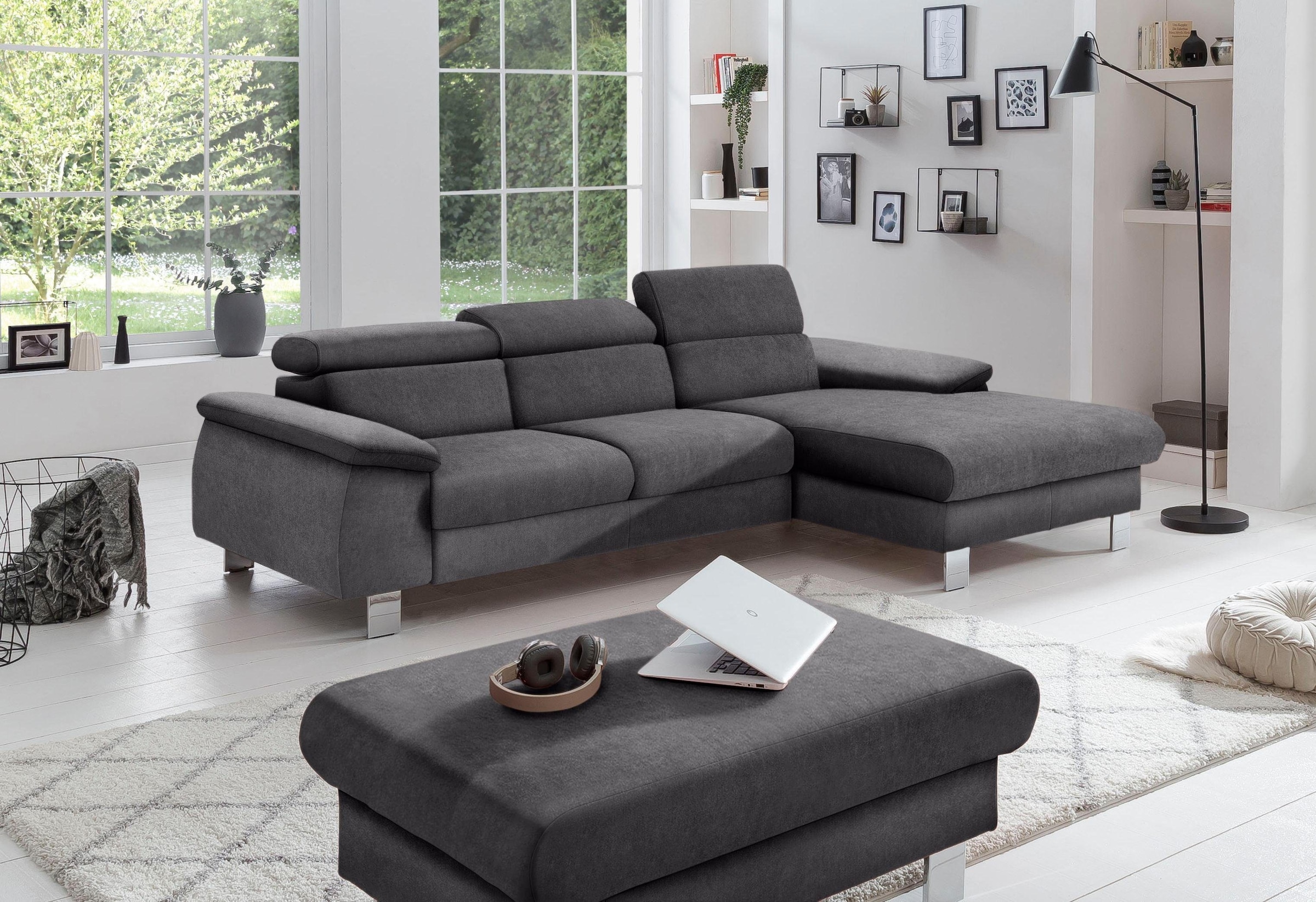 COTTA Ecksofa »Komaris L-Form, B: 244 cm« mit Kopfteilverstellung, optional günstig online kaufen