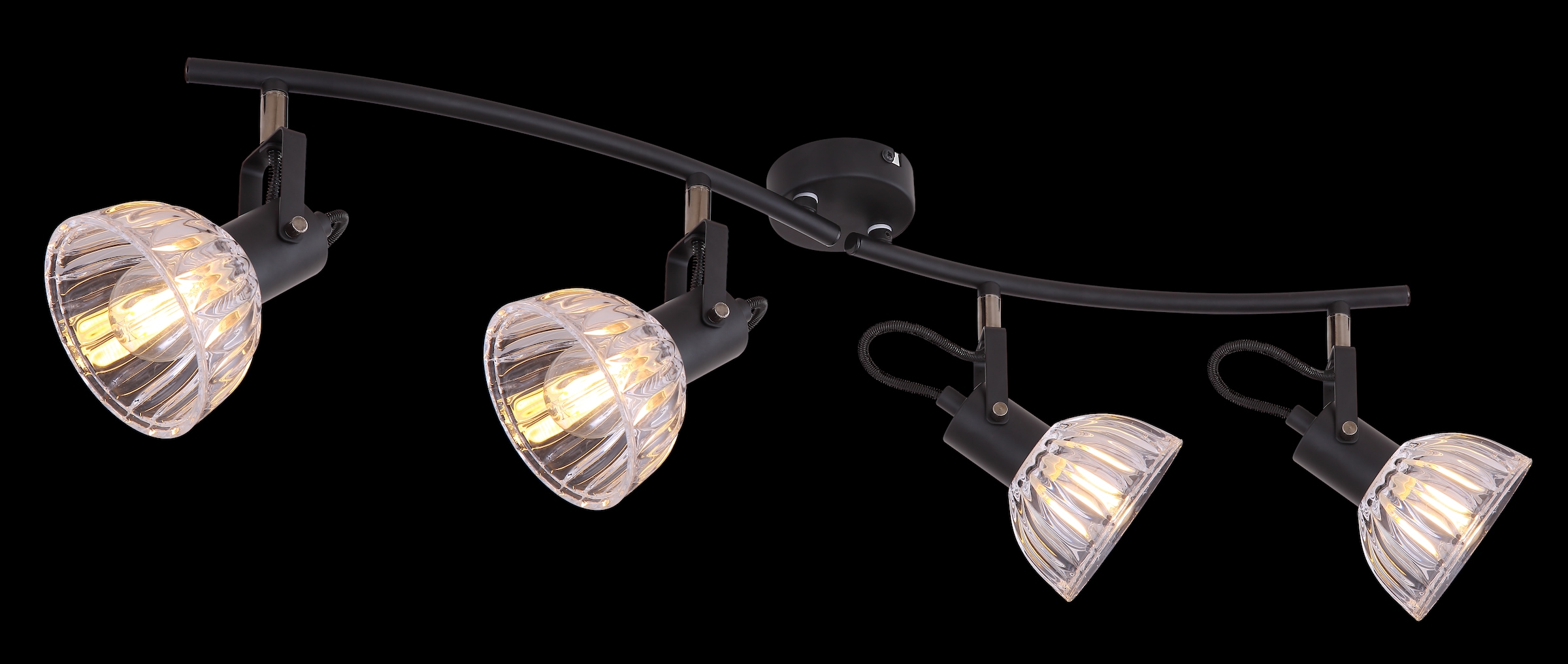 GLOBO LIGHTING Deckenspot »VERNOLE« E14 1 Stk. Schwarzer Strahler mit klarem Glas, beweglich, E14 4x40W