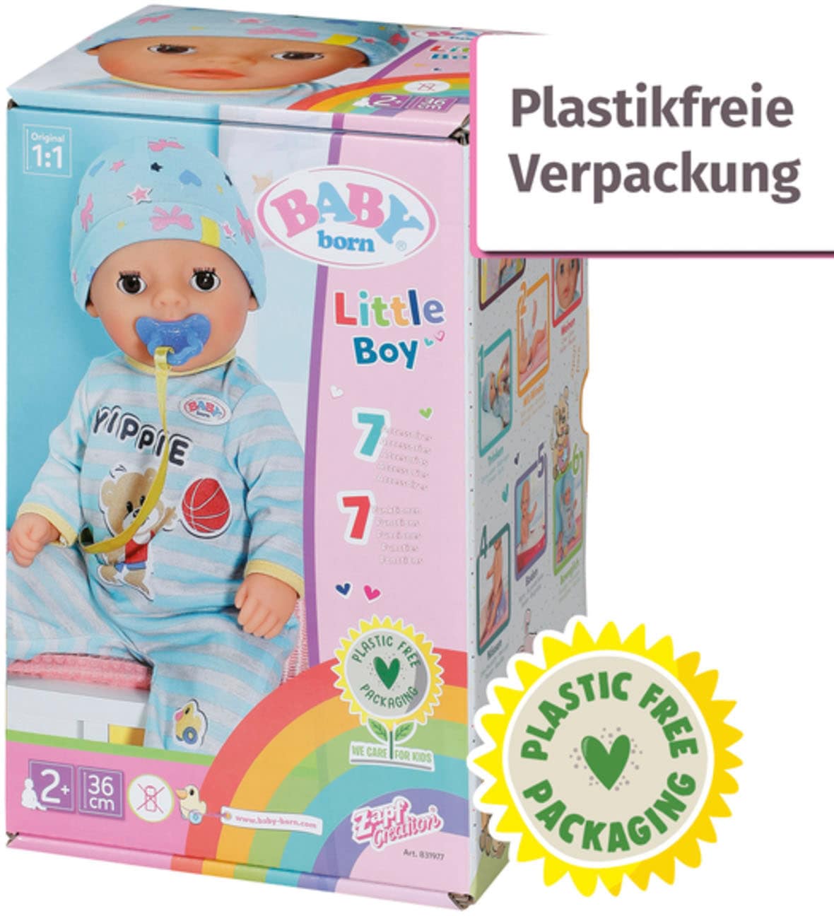 Baby Born Babypuppe »Soft Touch Little Boy, 36 cm«, mit lebensechten Funktionen