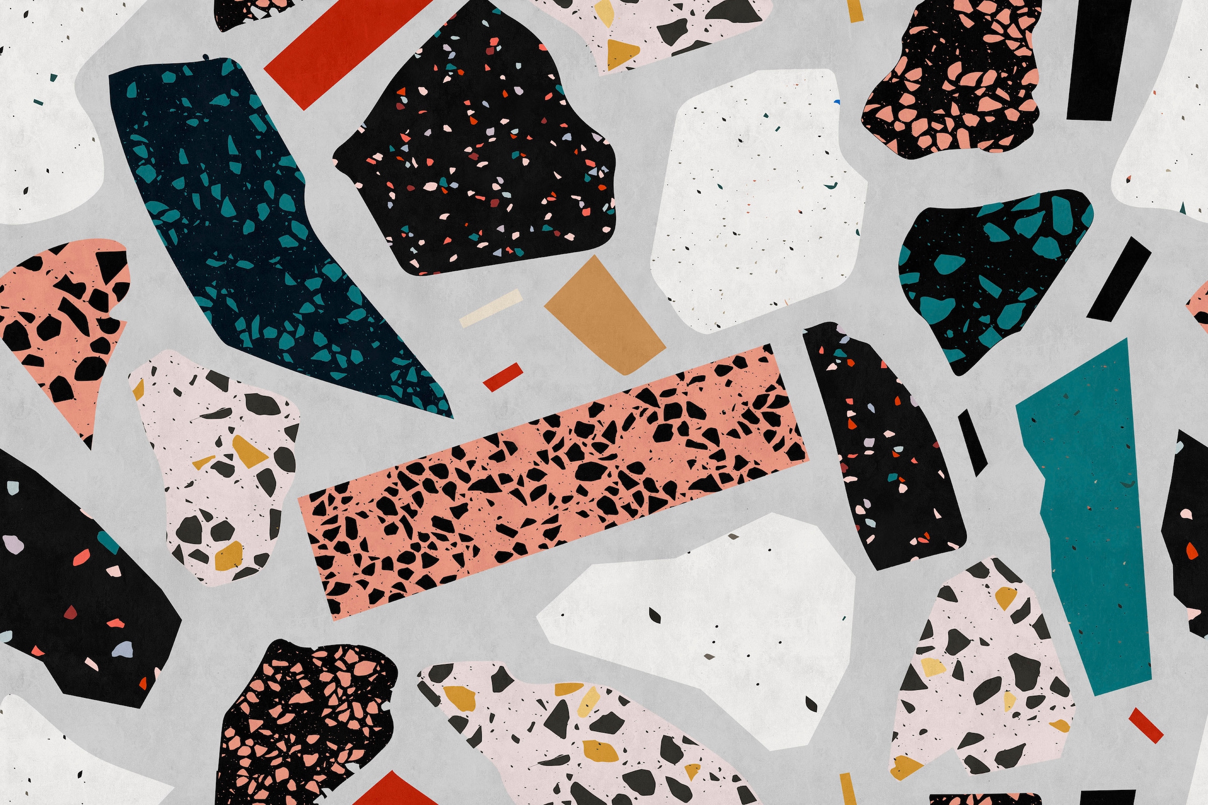A.S. Création Leinwandbild »terrazzo«, Kunst-Abstrakt-Kinder, (1 St.), Keilrahmen Bild Abstrakt Bunt Grau Leinwand-Bild Wohnzimmer modern