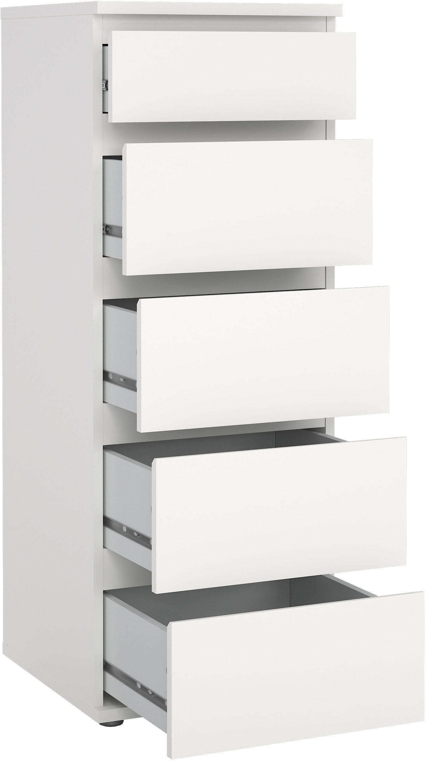 INOSIGN Kommode »Nova, Aufbewahrung mit 5 Schubladen, folienbeschichtet, grifflos«, Minimalistisch in Weiß oder Eichenoptik, skandinavisches Design