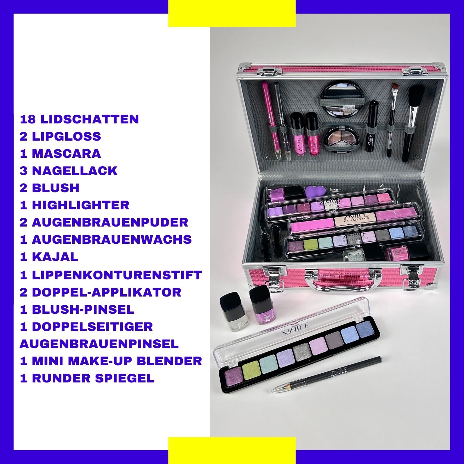 ZMILE COSMETICS Kosmetik-Koffer »Kosmetik-Koffer 'Merry Berry'«, (Packung, 38 tlg.), mit veganer Formulierung