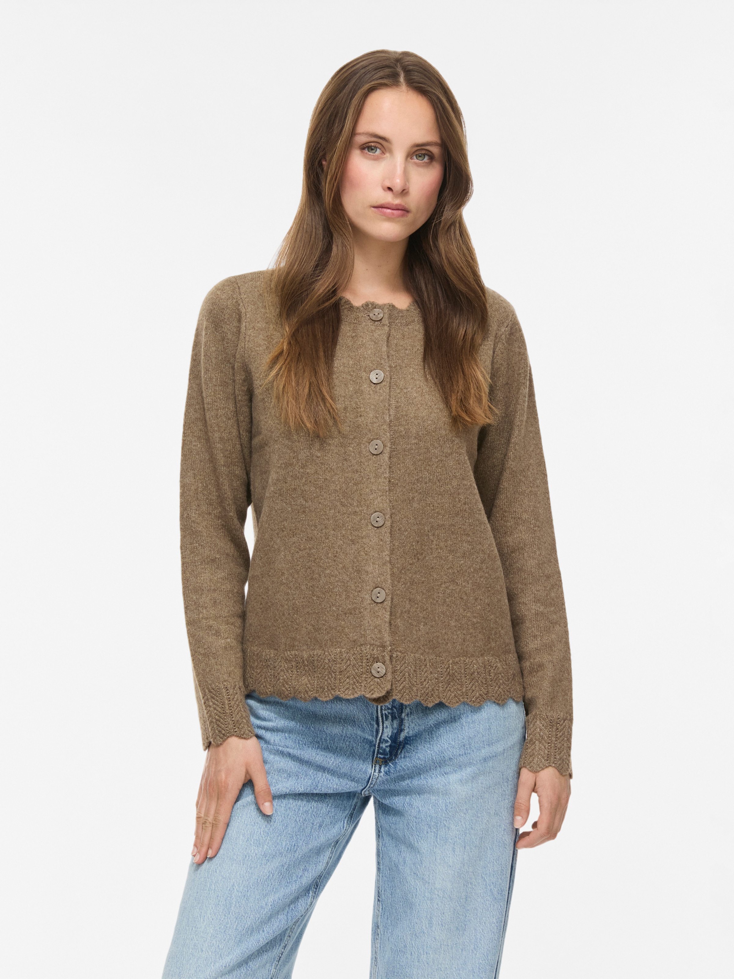 Vila Strickjacke »VINIKOLINA L/S O-NECK KNIT CARDIGAN-NOOS« Materialmix, Stretch, regular fit