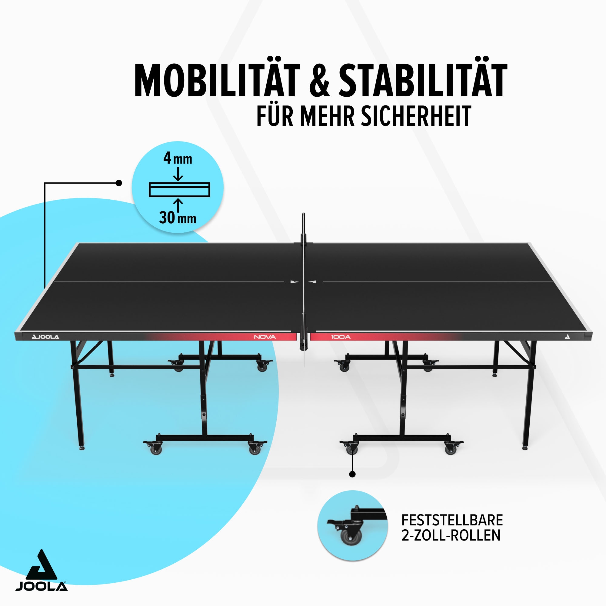 Joola Tischtennisplatte »Outdoor Nova 100A« wetterfest, klappbares Untergestell, inkl. Netz