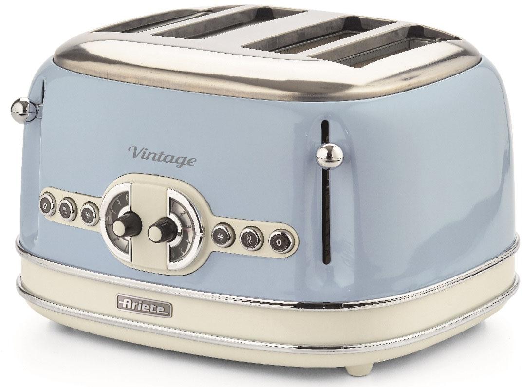 Ariete Toaster »Vintage«, 4 kurze Schlitze, für 4 Scheiben, 1630 W, blau