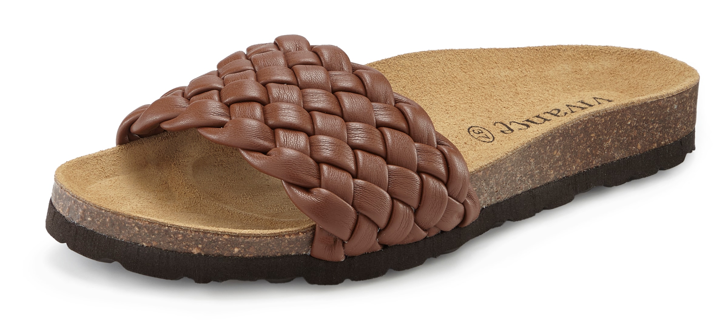 Vivance Pantolette »Mule, Sandale, offener Schuh, Sommerschuh,«  NEU mit komfortablem Korkfußbett & weicher Innensohle aus Leder