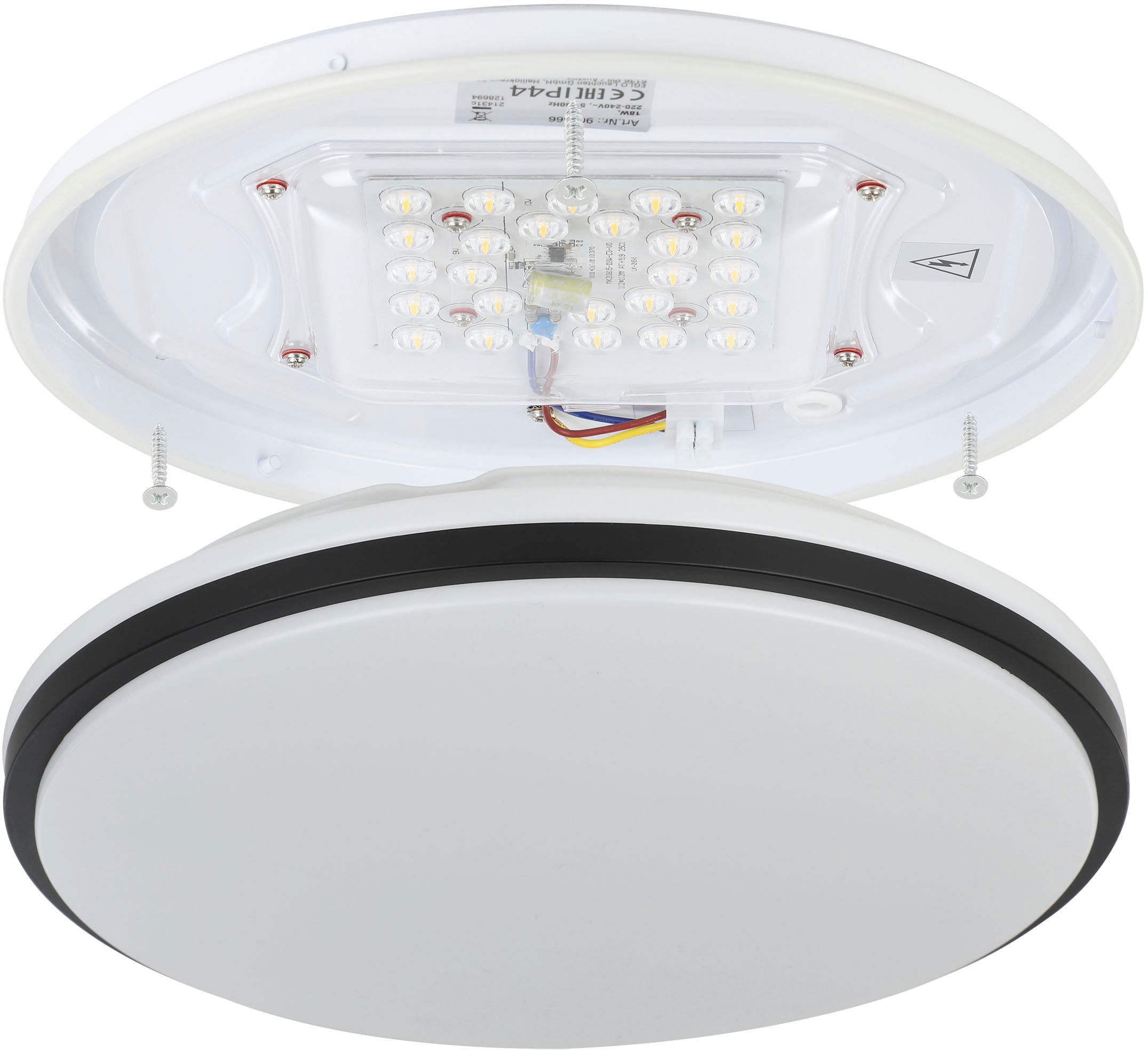 EGLO Deckenleuchte »PINETTO«, Leuchtmittel LED-Modul | LED fest integriert, Deckenleuchte für Badezimmer neutralweiß, IP44, Ø34 cm