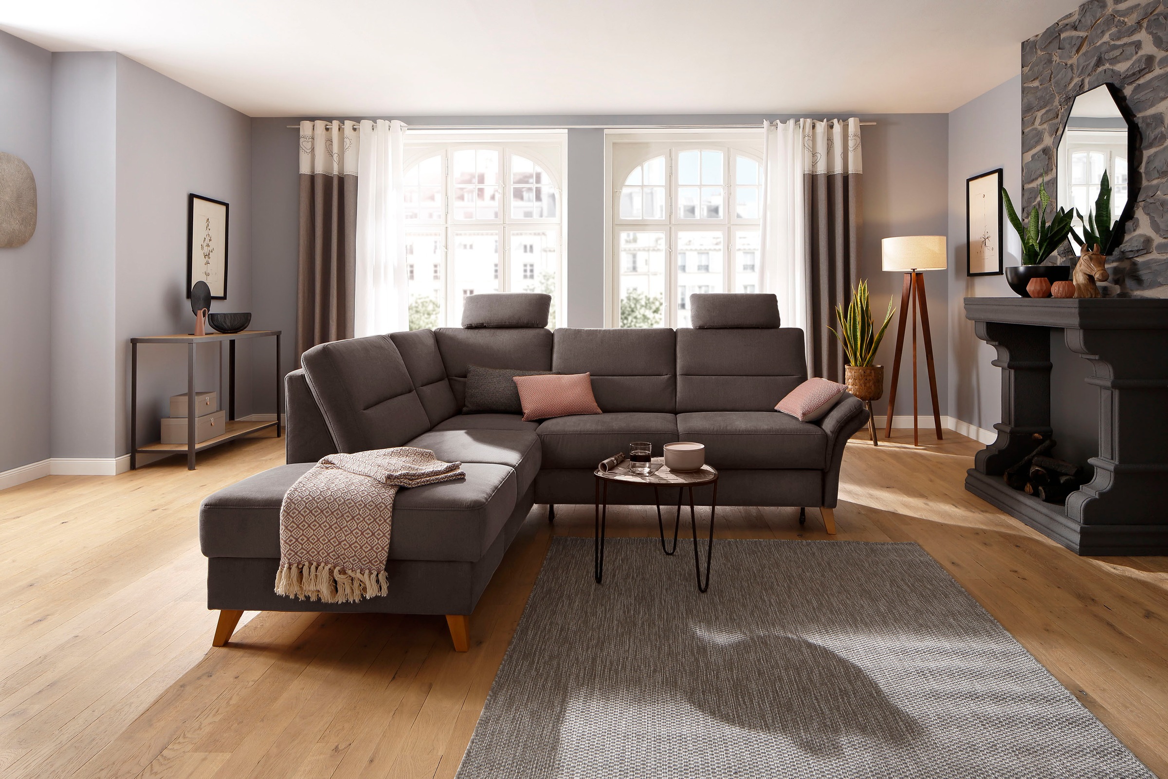 Home affaire Ecksofa »Westerland L-Form«, Federkern-Polsterung, wahlweise m günstig online kaufen