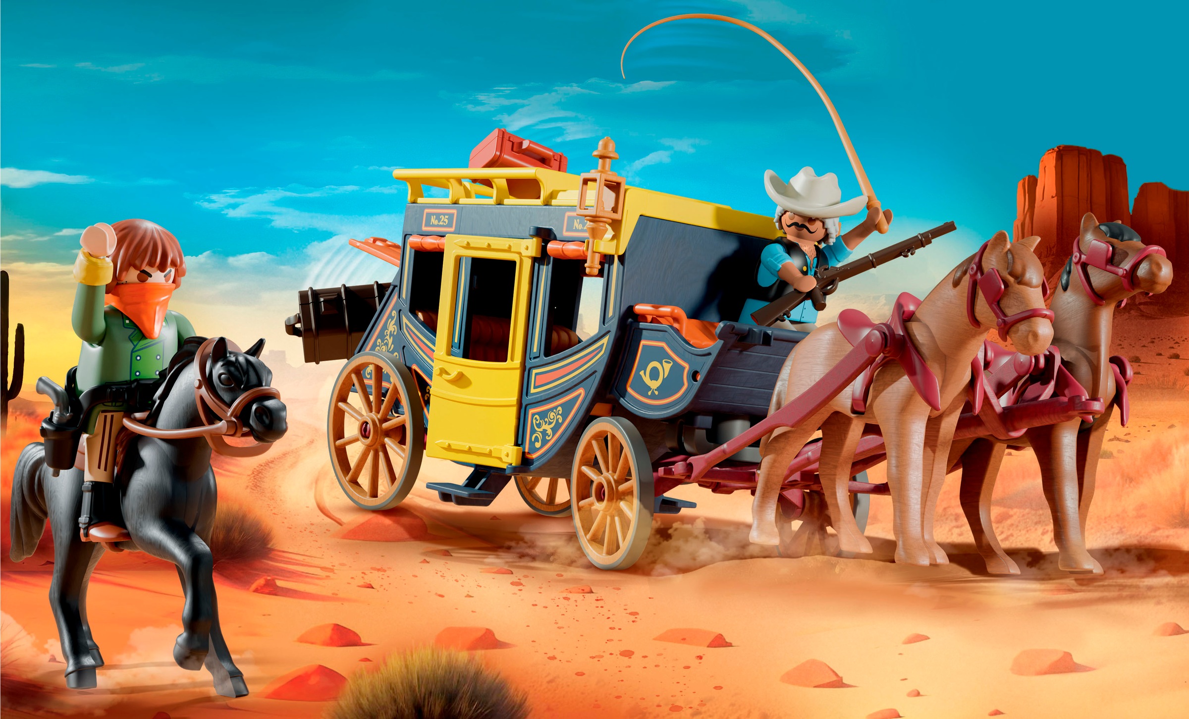 Playmobil® Konstruktions-Spielset »Postkutschenüberfall im Wilden Westen (71862), History«, (58 St.), Made in Europe