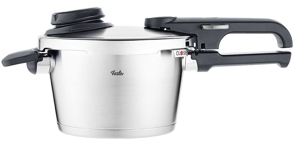 Fissler Schnellkochtopf »Vitavit® premium Schnellkochtopf«, Edelstahl 18/10, (3 tlg.), Verriegelungsanzeige, Einstellbares Abdampfen, Einstellbare Kochstufen