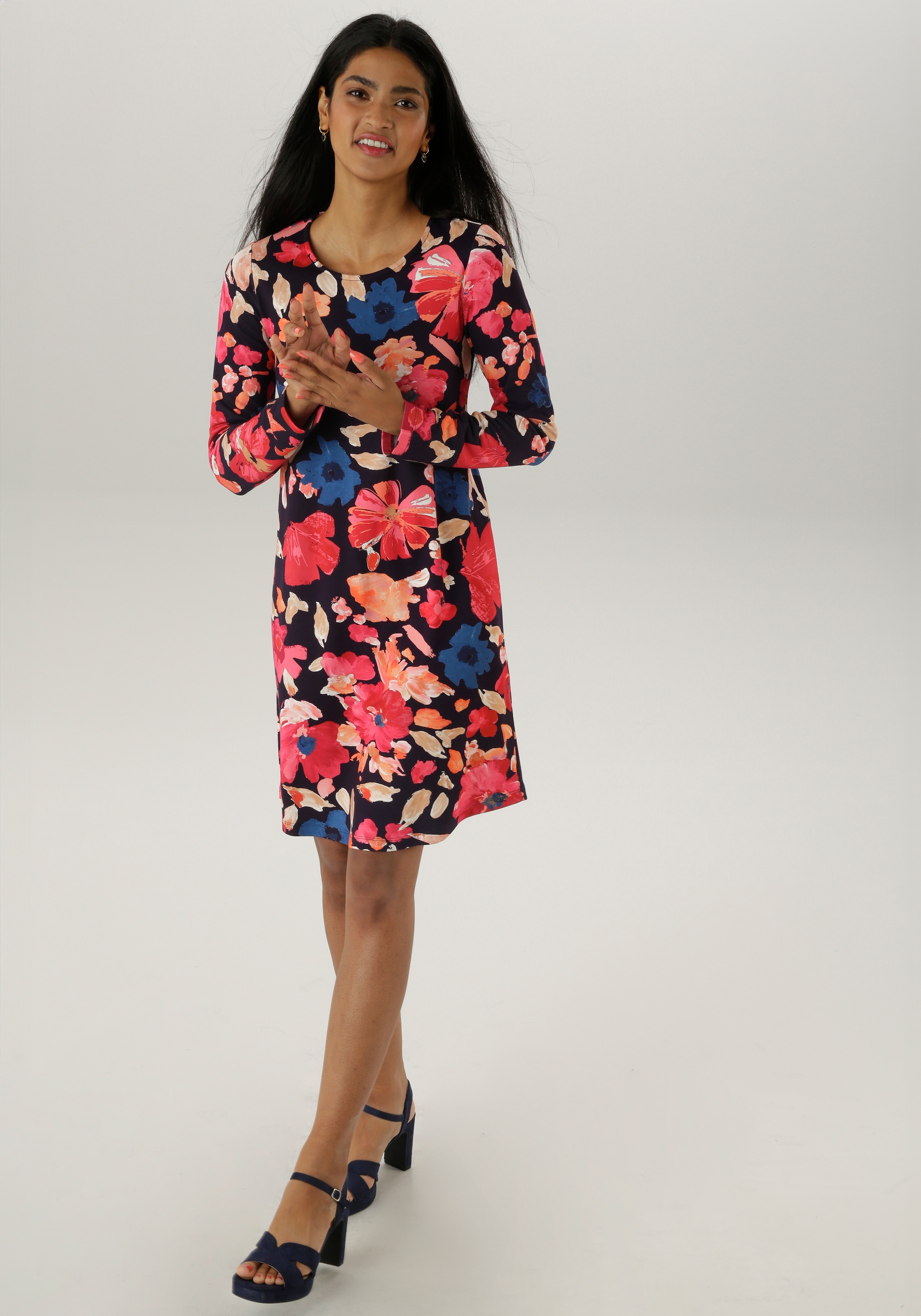 Aniston SELECTED Jerseykleid, in leichte A-Linien-Form