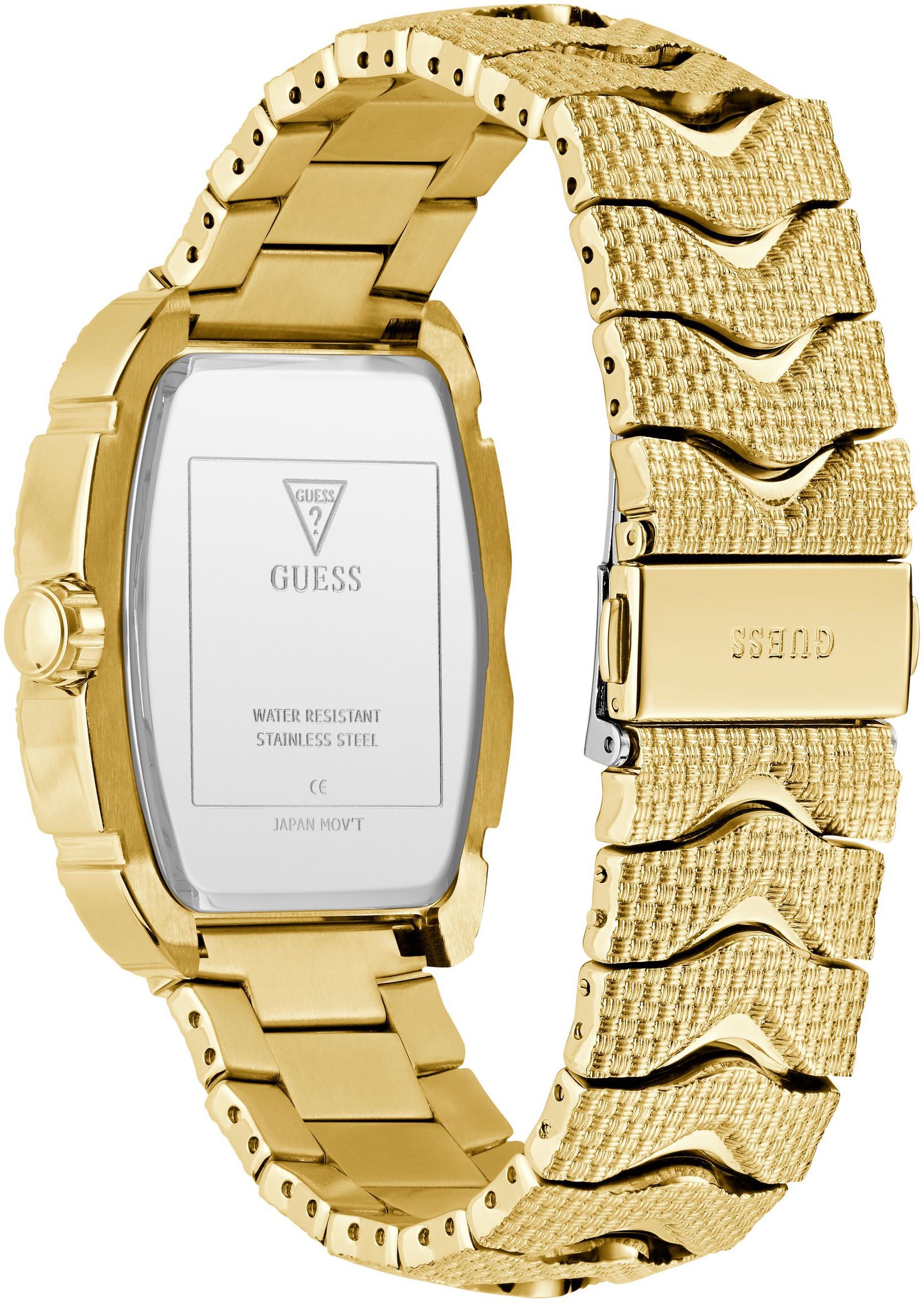Guess Multifunktionsuhr »NILE«, Quarzuhr, Armbanduhr, Herrenuhr, Datum, Wochentag, Edelstahlarmband