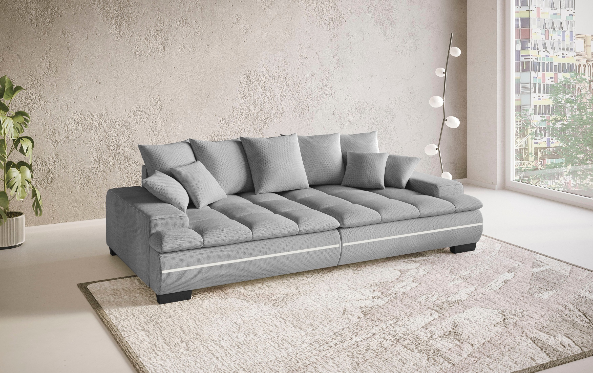 Mr. Couch Big-Sofa »Haiti II«, RGB-LED Beleuchtung, Kaltschaumpolsterung, bis 140 kg belastbar