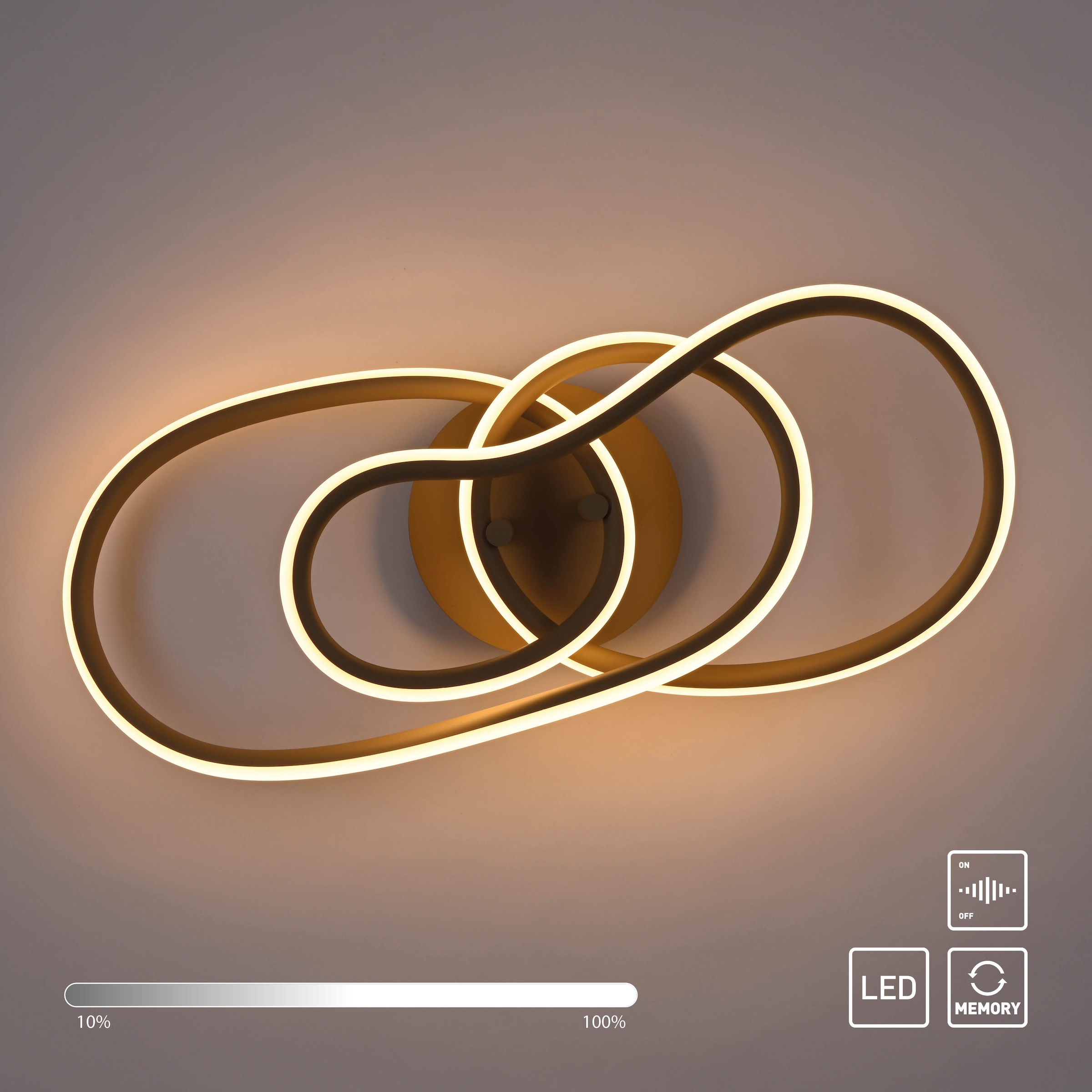 Paul Neuhaus LED Deckenleuchte »TWIST« LED-Board 1 Stk. Warmweiß Stufenlos dimmbar über Lichtschalter, Memoryfunktion