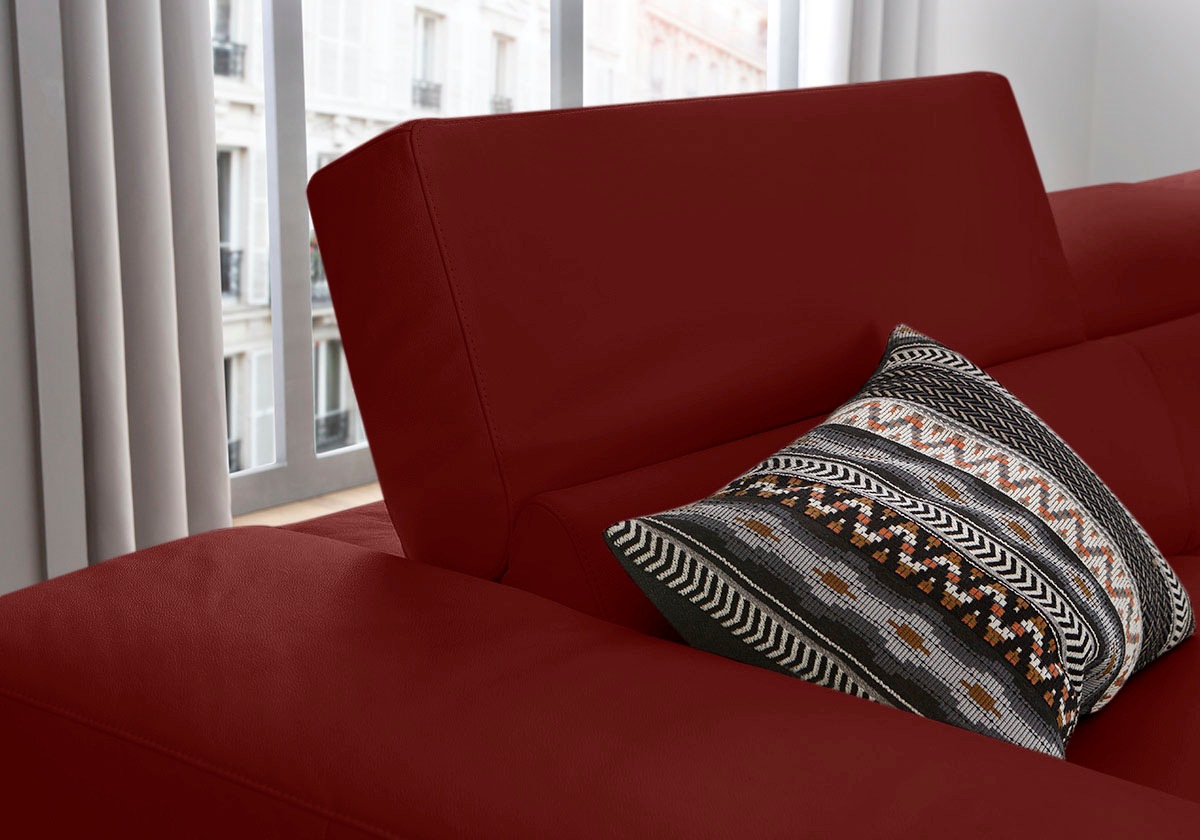 W.SCHILLIG Ecksofa »piedroo, Designsofa mit tollem Sitzkomfort, bequem, L-Form«, Kopfteilverstellung, wahlweise mit Sitztiefenverstellung, Breite 343cm