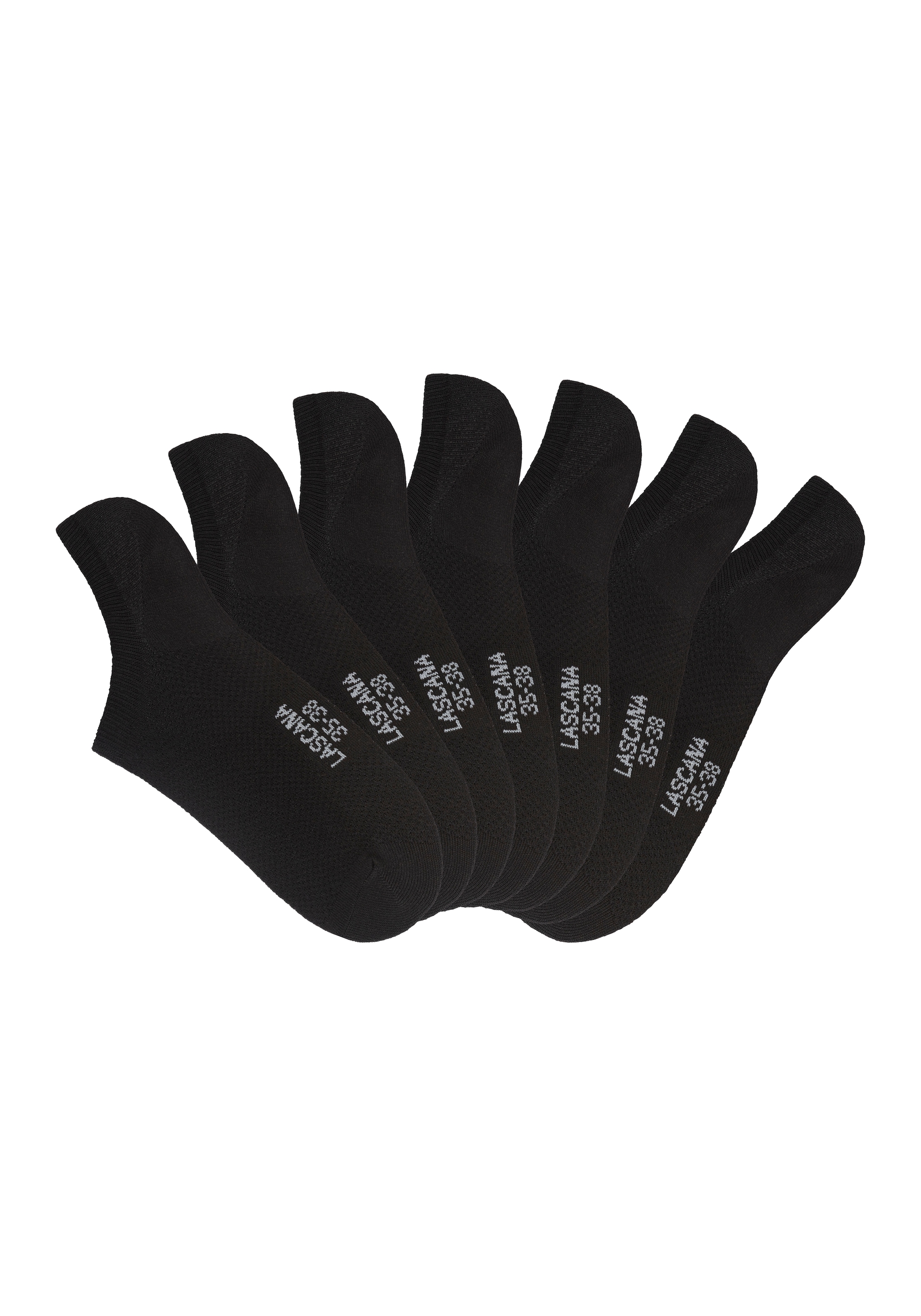 LASCANA ACTIVE Sneakersocken, (Packung, 7 Paar), mit Pikeestruktur und Silicon