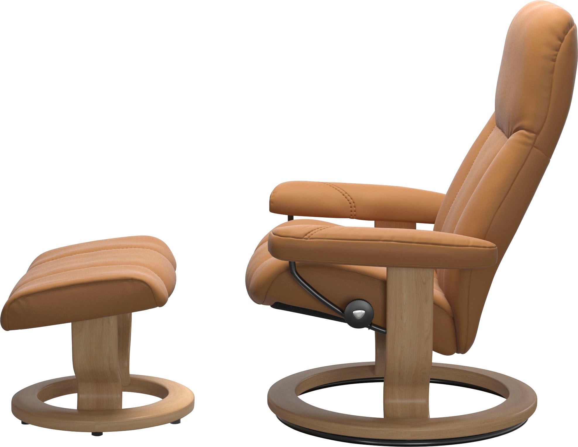 Stressless® Relaxsessel »Consul«, (Set, Relaxsessel mit Hocker), mit Hocker, mit Classic Base, Größe S, Gestell Eiche