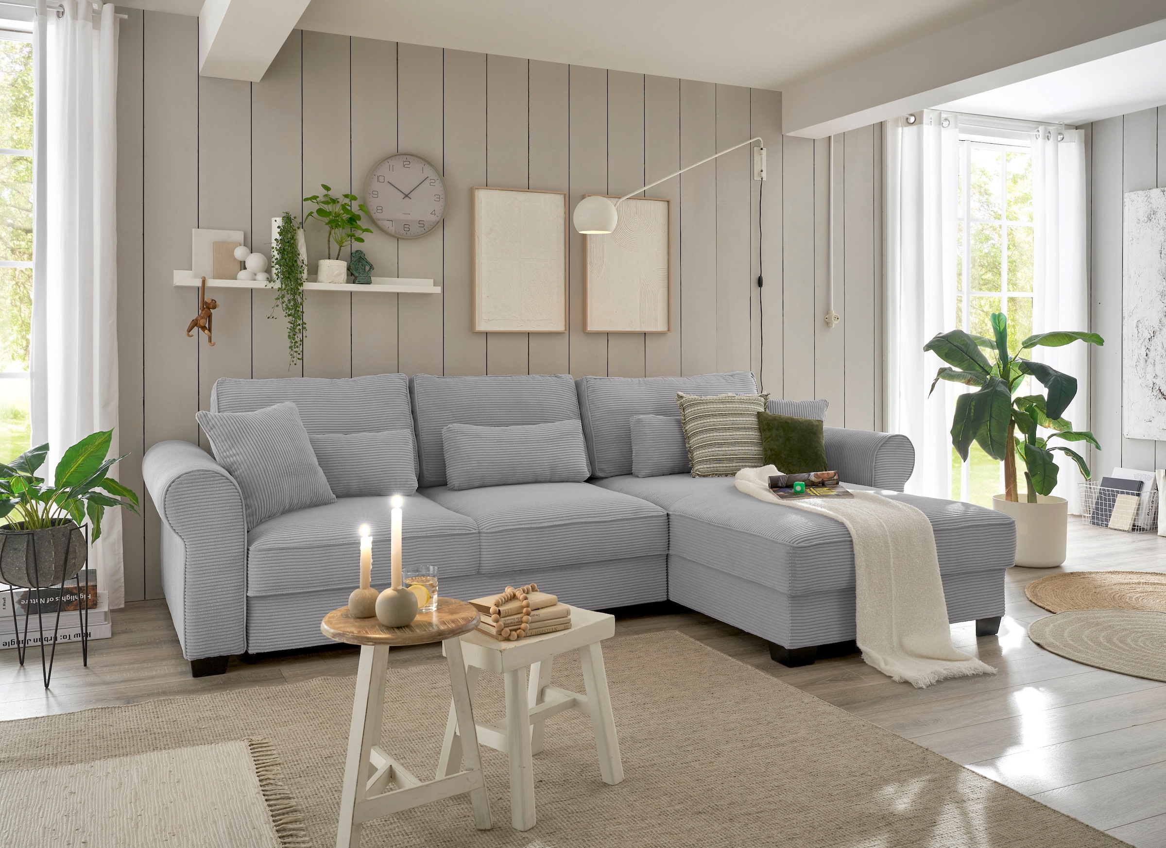ED EXCITING DESIGN Ecksofa »Angelina L-Form« mit Bettfunktion, Bettkasten & günstig online kaufen