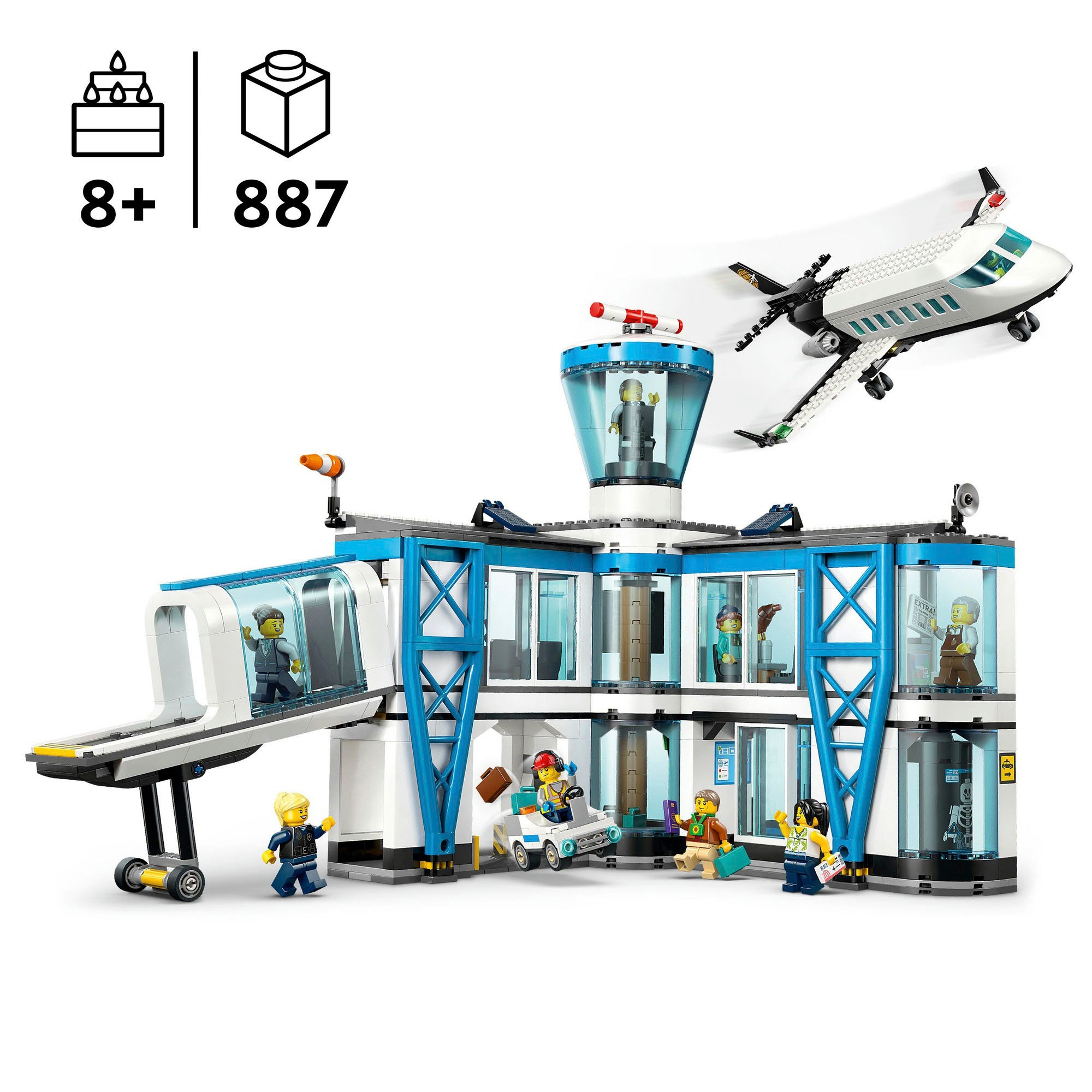 LEGO® Konstruktionsspielsteine »Flughafen mit Flugzeug (60502), LEGO City« Made in Europe