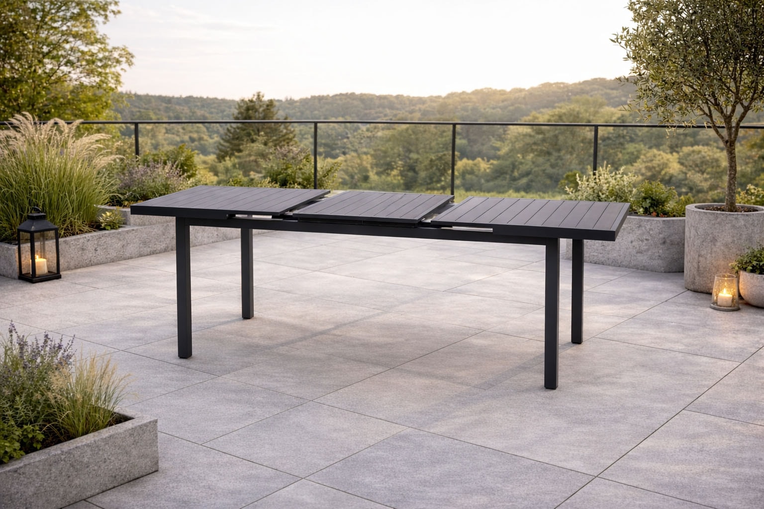 Destiny Garten-Essgruppe »MOLINO IMOLA Essgruppe 4 Se + Tisch 165/215x100cm, grau« Set,  Tisch ausziehbar