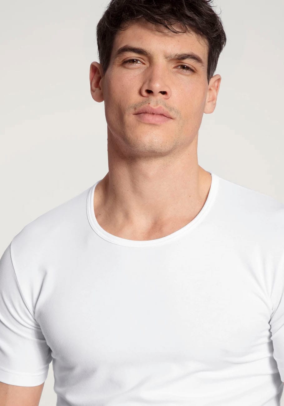 CALIDA T-Shirt »Natural Benefit« 2er Pack,  Rundhals-Ausschnitt, kurzärmelig, Single Jersey, elastisch, weich