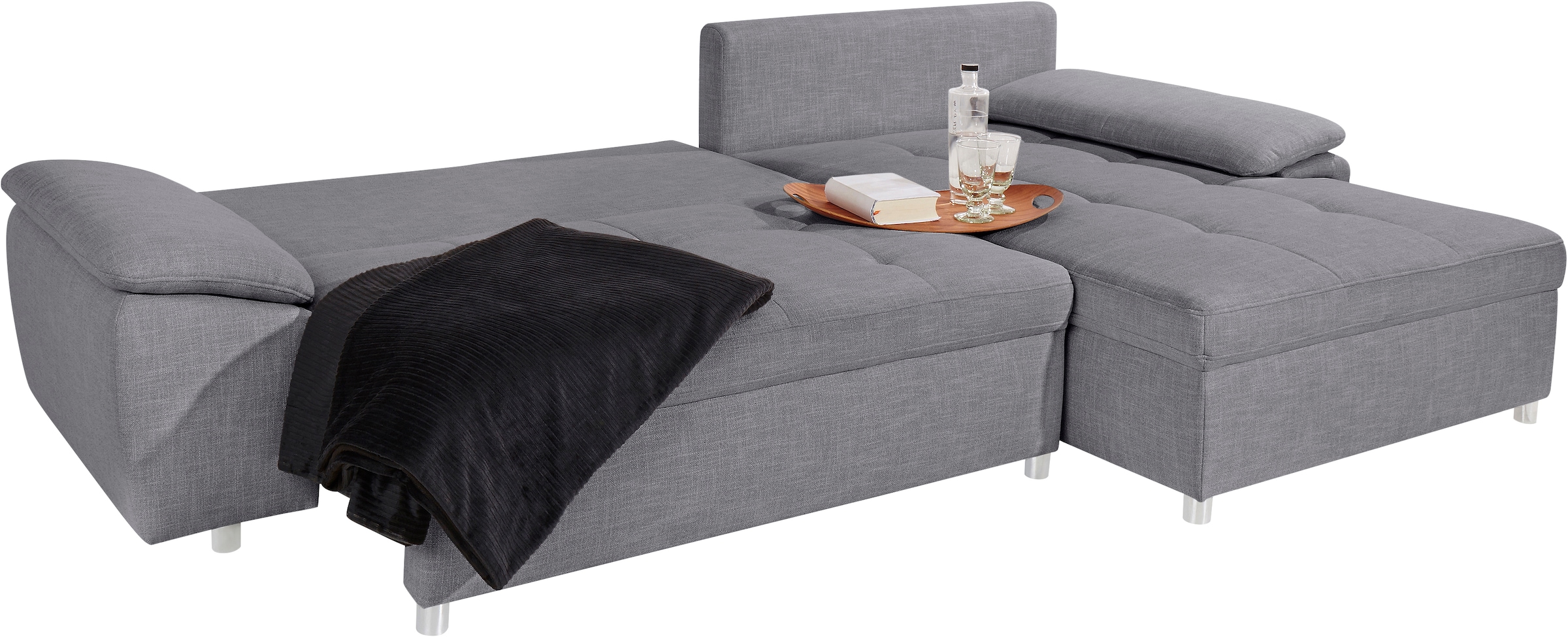 sit&more Ecksofa Labene, wahlweise mit Bettfunktion und Bettkasten, inkl. Rückenkissen