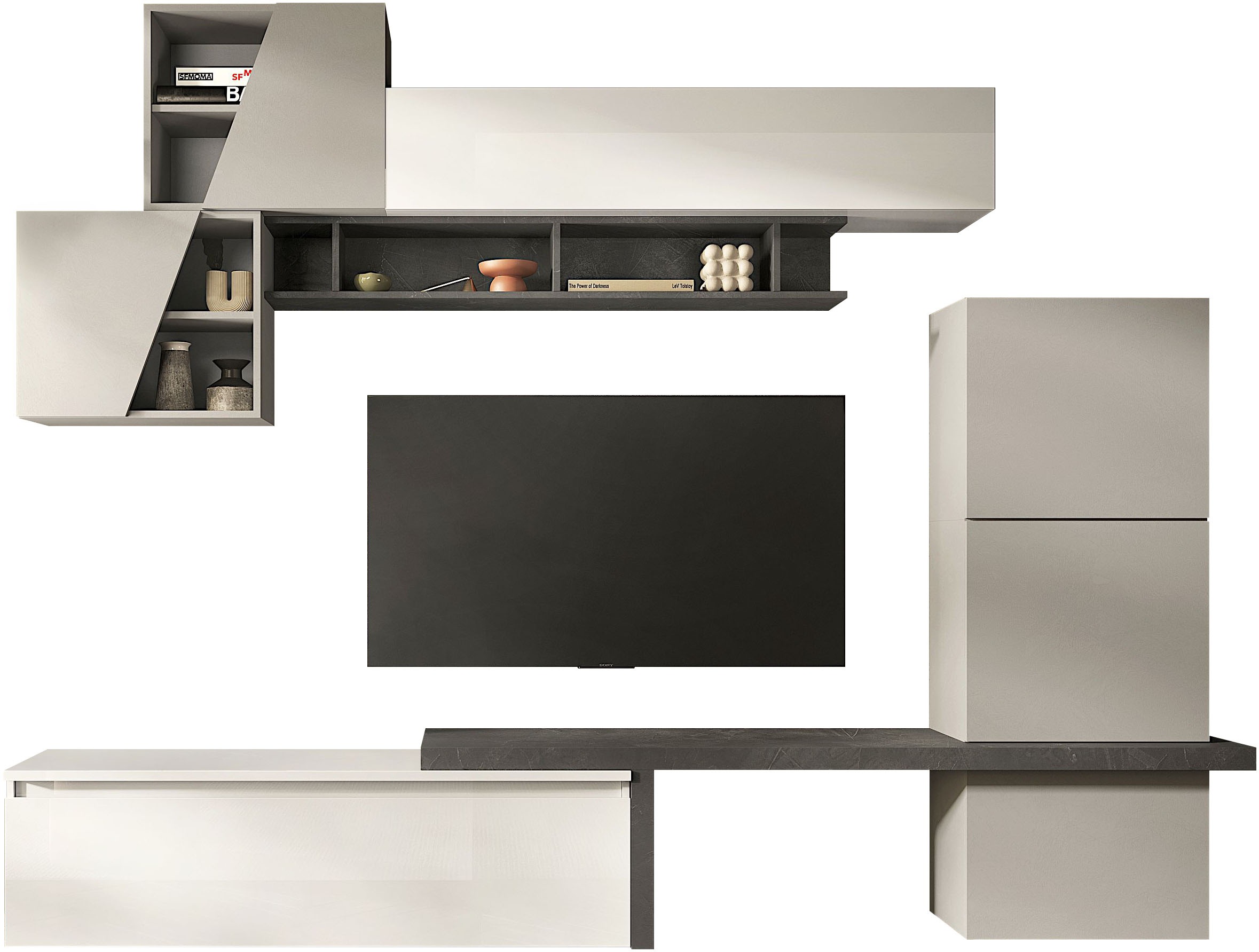 INOSIGN Wohnwand »INFINITY, 9tlg. Breite 280 cm, moderne Mediawand (Lowboar günstig online kaufen