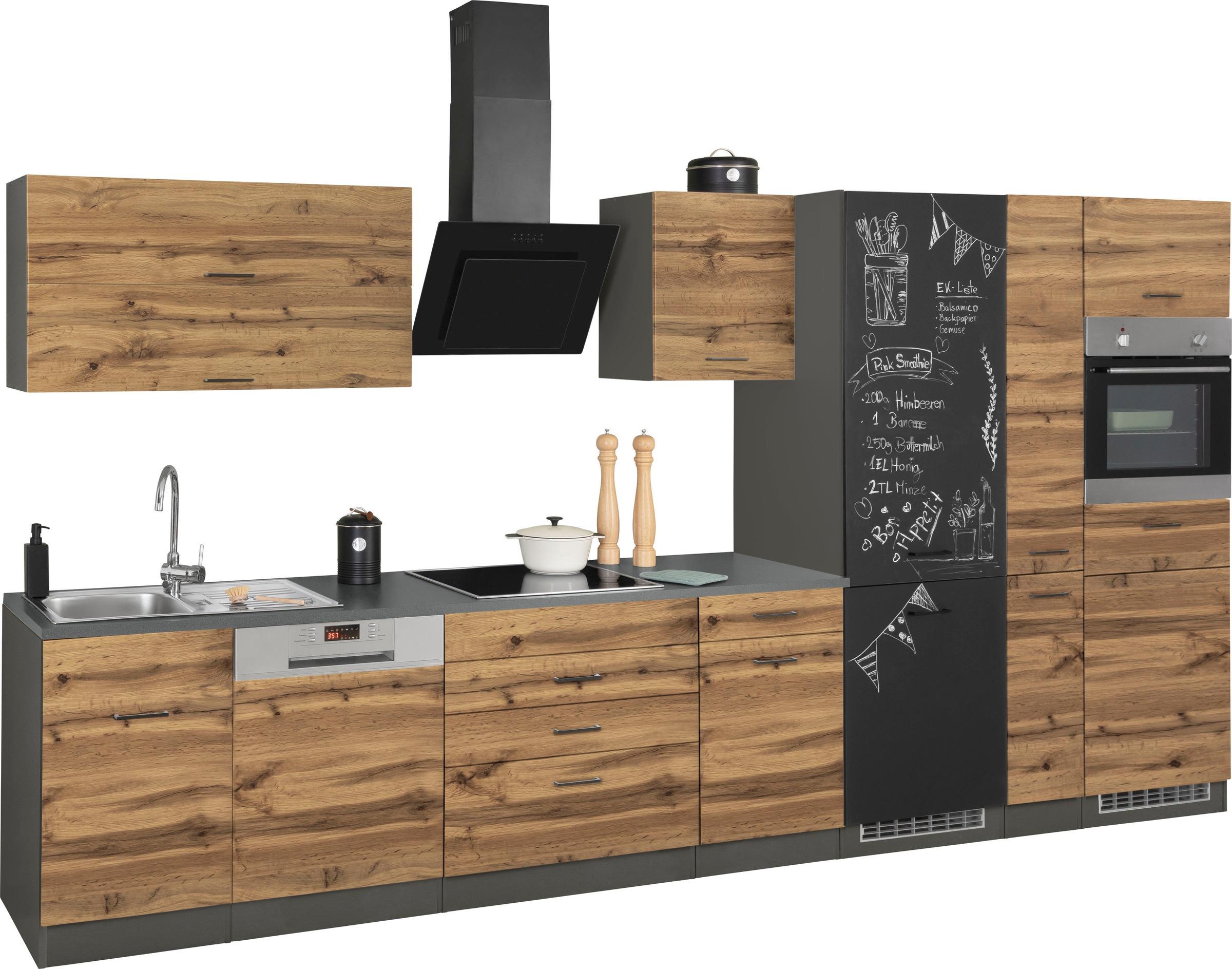 KOCHSTATION Küchenzeile »KS-Trier« mit E-Geräten, Breite 390 cm günstig online kaufen