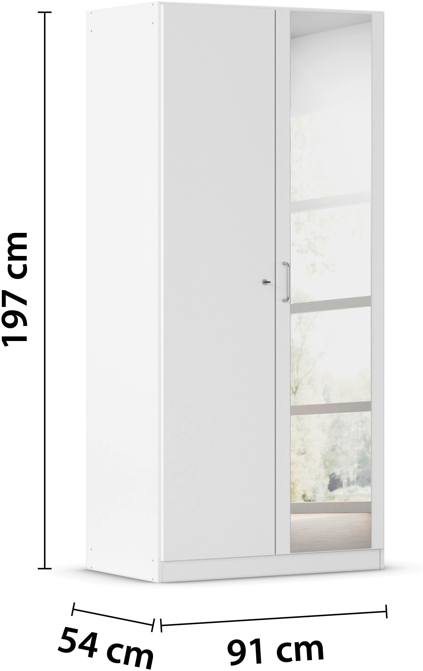 rauch Kleiderschrank »Schrank Garderobe Garderobenschrank Putzschrank Wäscheschrank BERGHEIM« Breite/Höhe/Tiefe: 91/197/54 cm,  mit viel Stauraum, rechte Tür abschließbar 2 Schlüssel MADE IN GERMANY