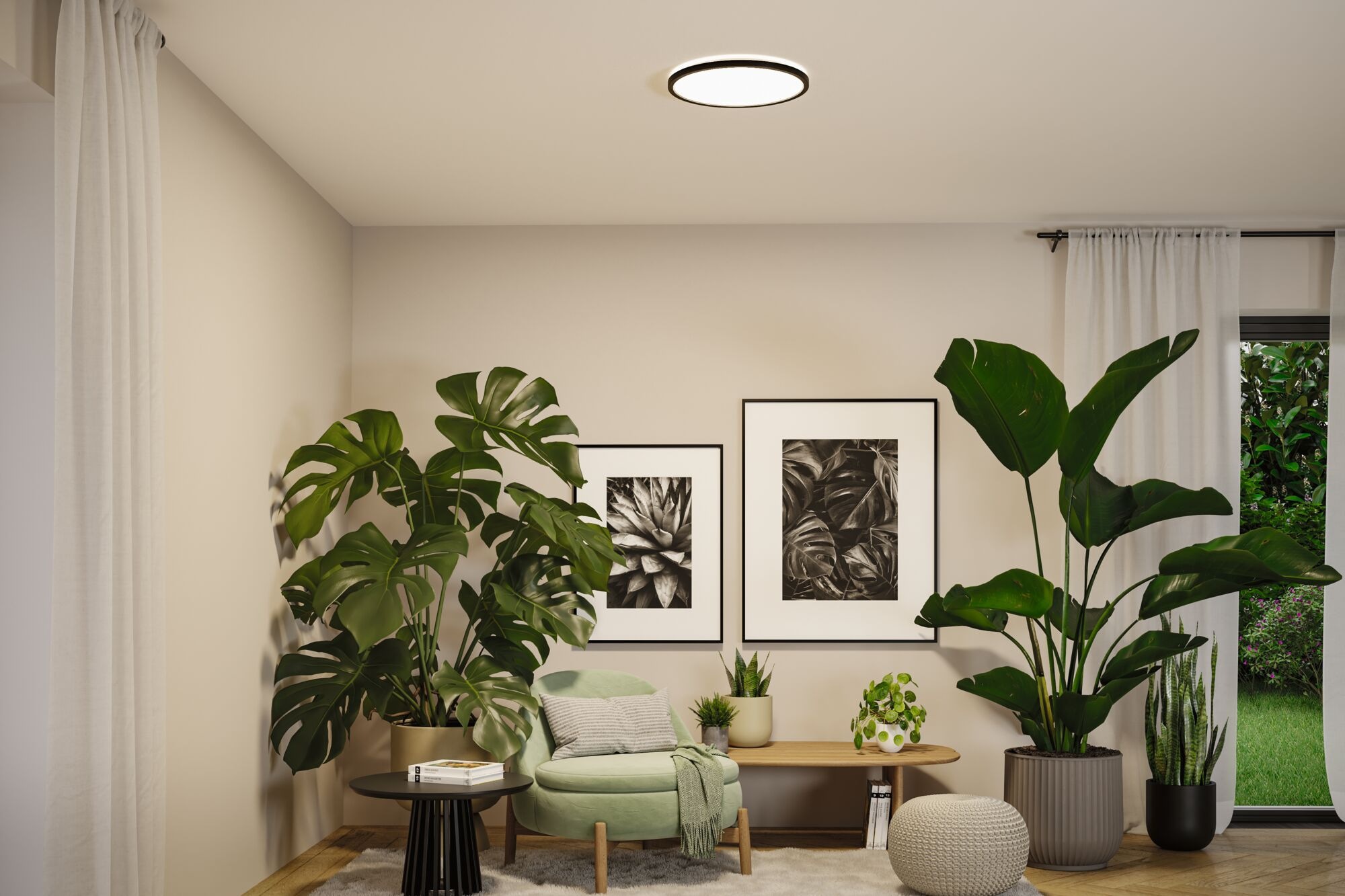 Paulmann LED Deckenleuchte »LED Panel Atria Shine IP44 rund 398mm White Switch«, 1 flammig, Farbwechsler, Farbsteuerung