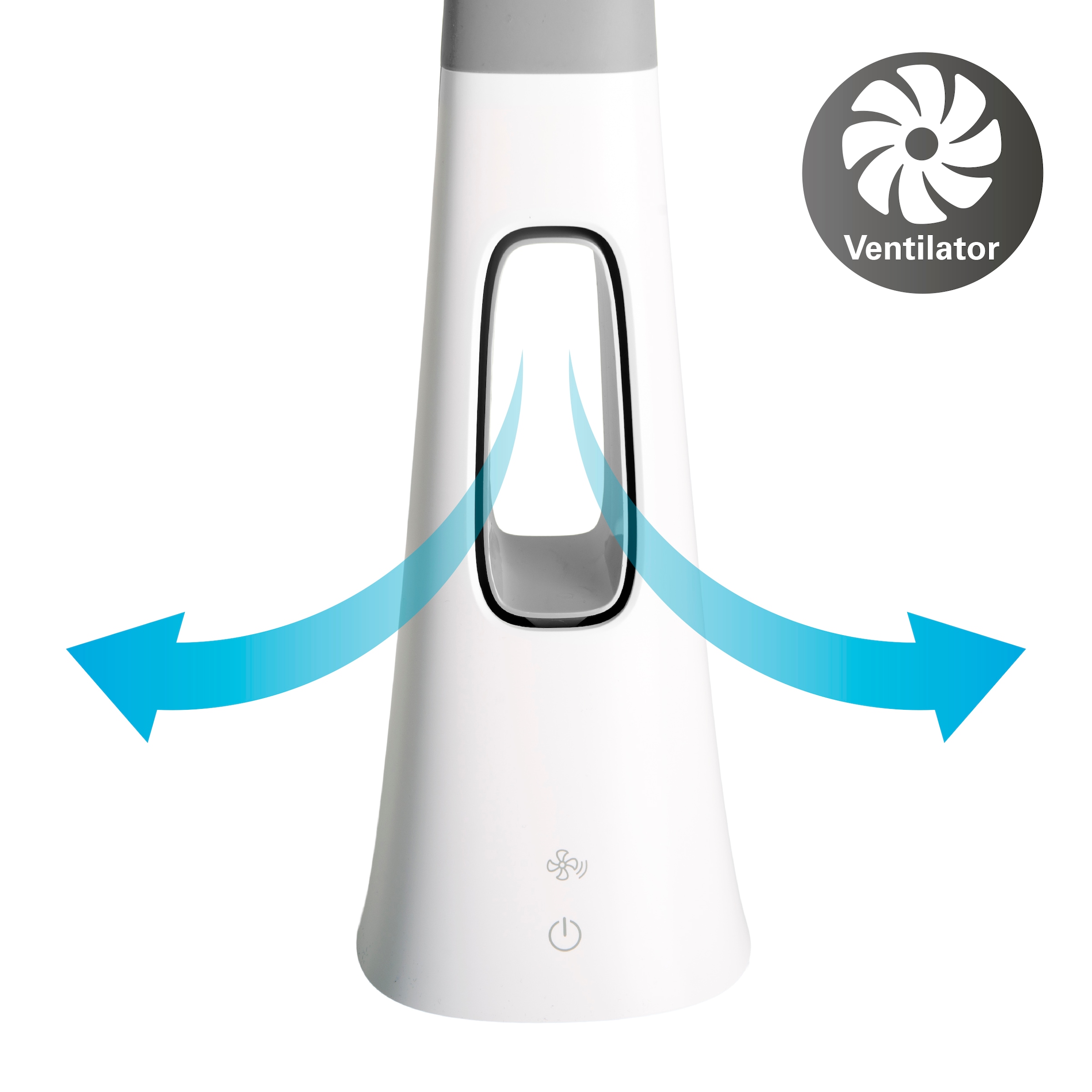 näve Tischleuchte »LED Tischventilator Ventu« LED-Modul 1 Stk. Kaltweiß mit Beleuchtung dimmbar, Ventilator 3stufig regulierbar, Touchschalter