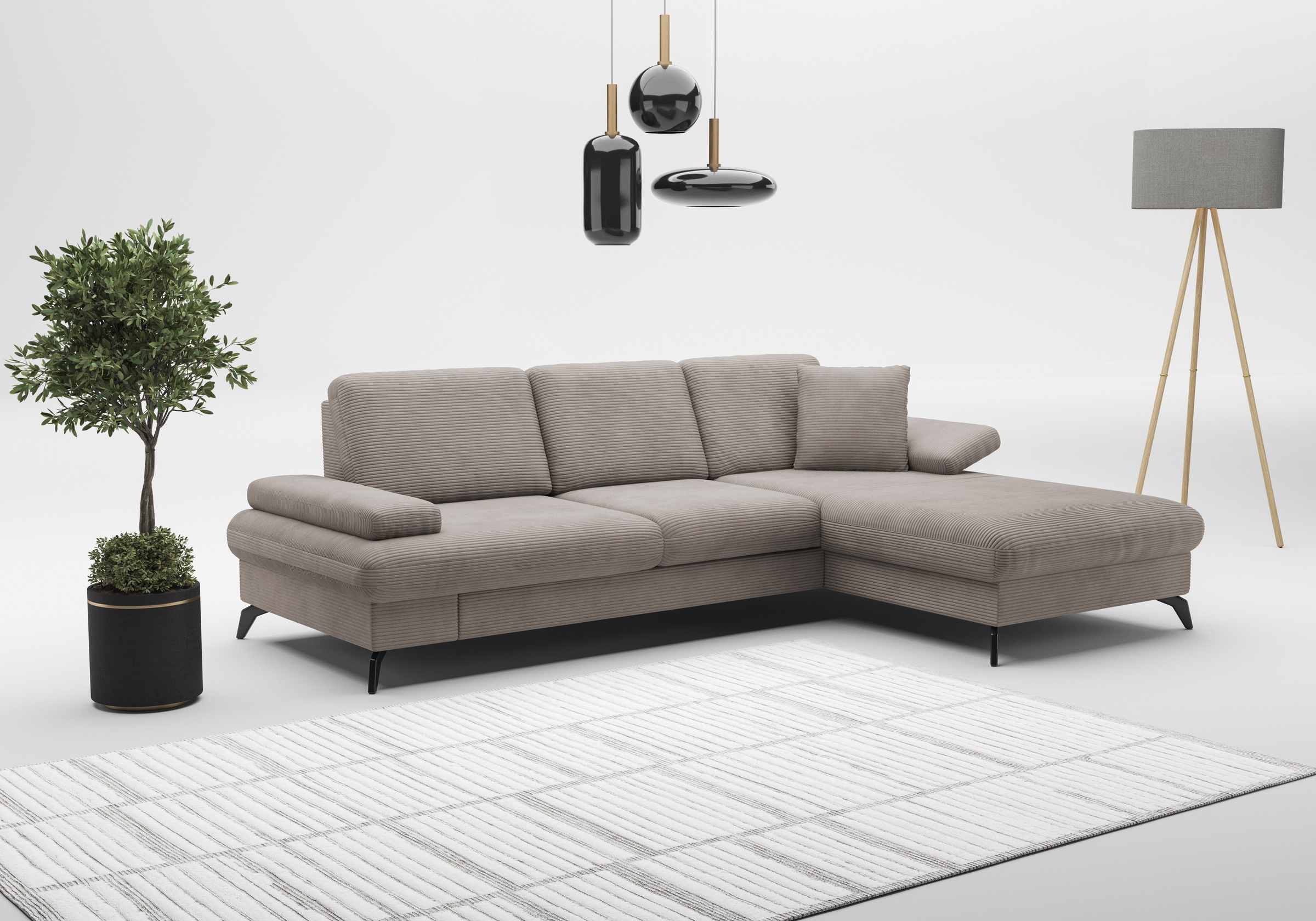 sit&more Ecksofa »Morris Jubi L-Form«, inkl. Armteilfunktion und 1 Zierkissen, wahlweise mit Bettfunktion